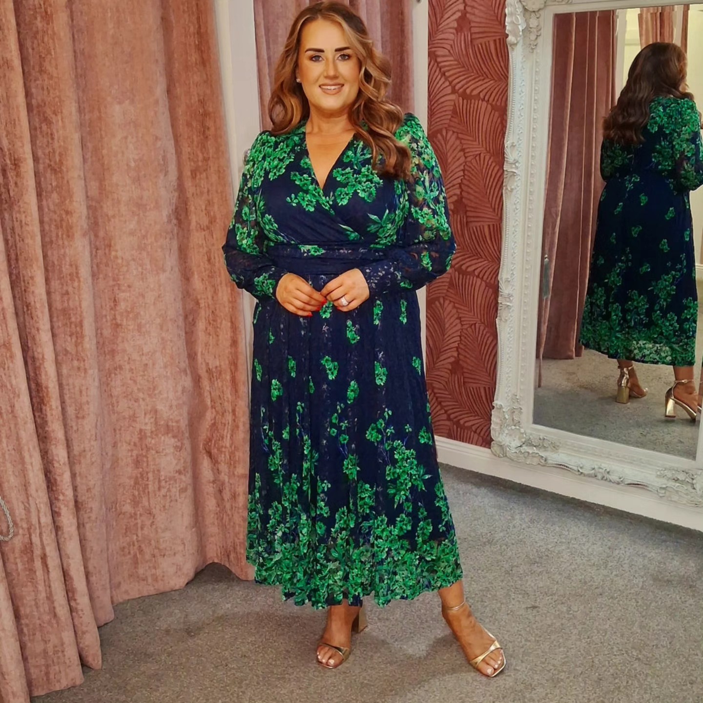 helena dress green product info and reviews Liz Collins Boutique's in print F26PRIVATESALEINCL
