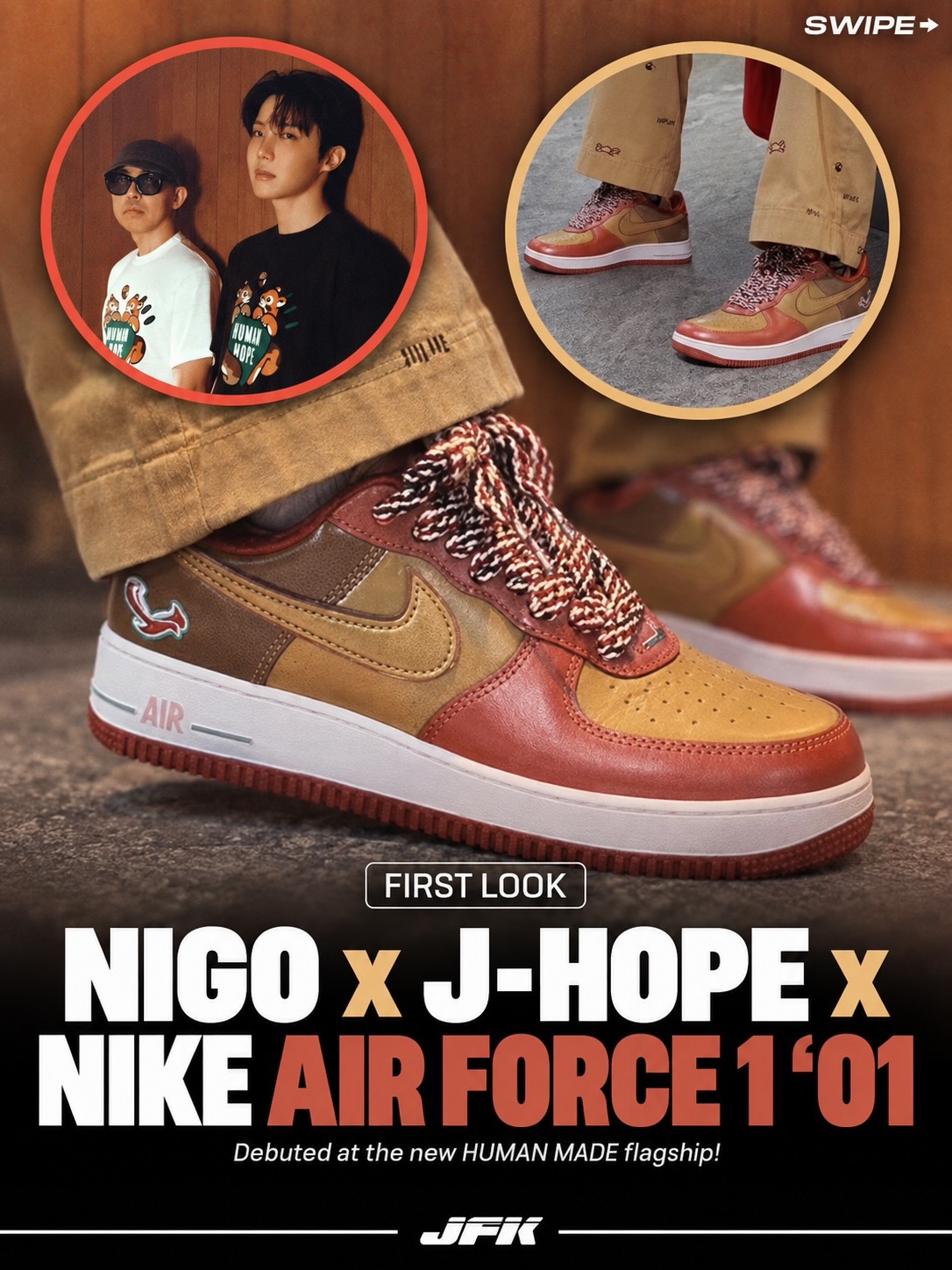 First Look: NIGO x j-hope x Nike Air Force 1 '01 🐿️🔥 NIGO and