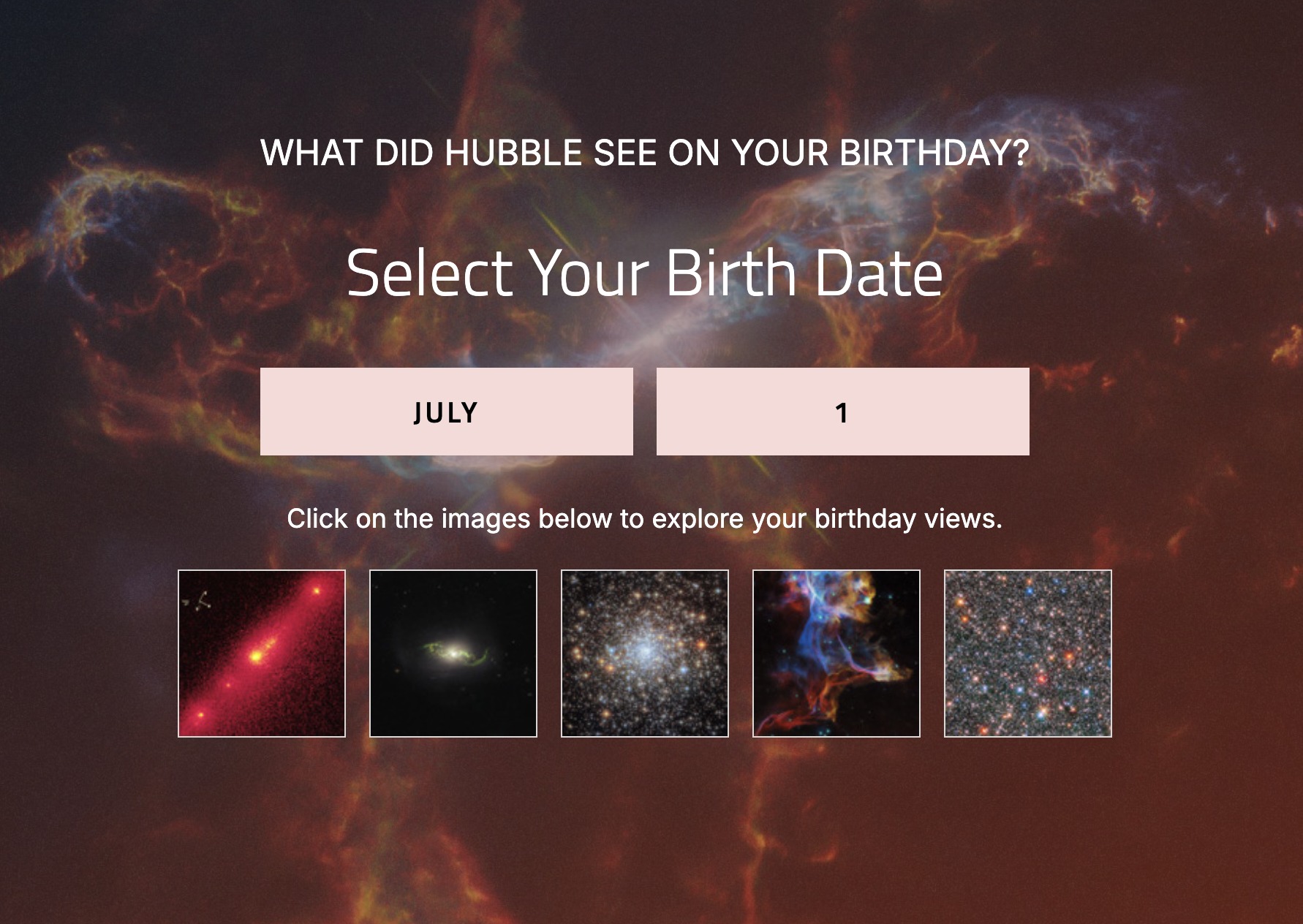 what did hubble see on your birthday