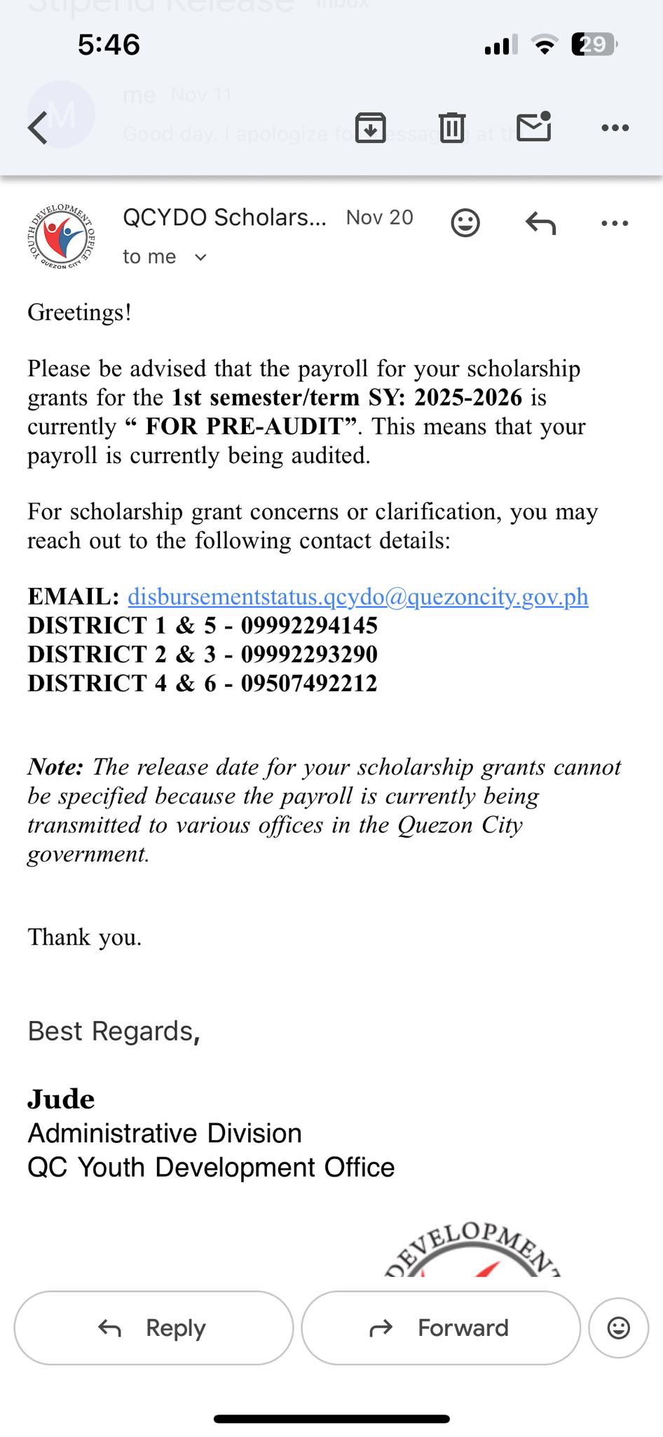 Quezon City Scholars Hub (QCYDO) | May non compliant po ba before na ...