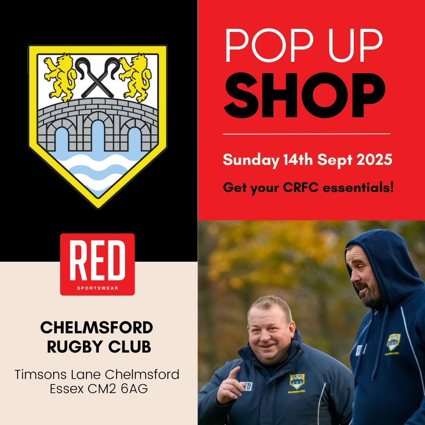 RED - Pop-Up Shop Alert! 🛍️ Join us at Chelmsford Rugby Club on Sunday ...