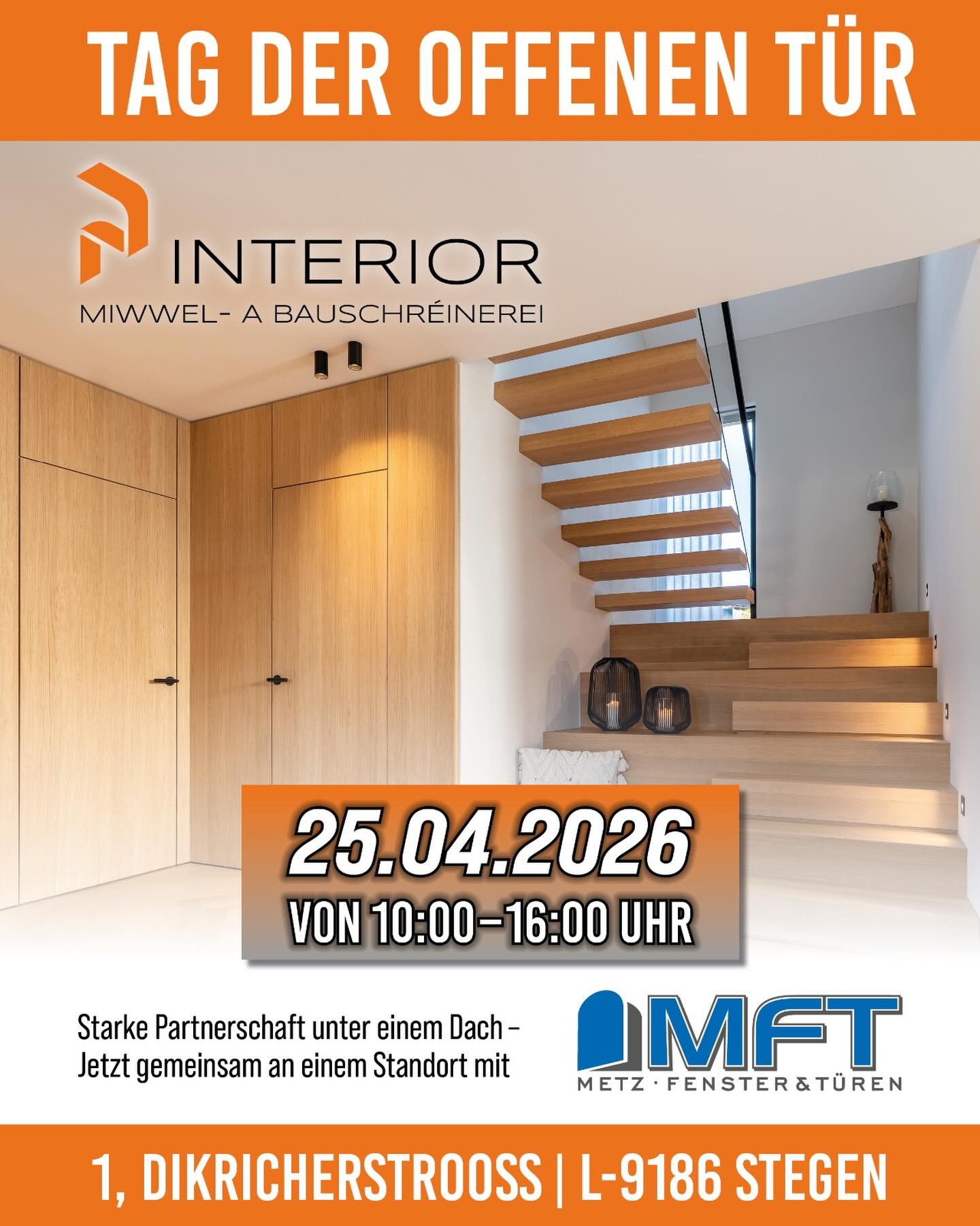 🚨 NEUERÖFFNUNG – TAG DER OFFENEN TÜR 🚨 Du planst ein neues Projekt? Möbel, Küche, Innenausbau oder Fenster & Türen? Dann solltest du dir diesen Tag nicht entgehen lassen. Am 25.04.2026 öffnen