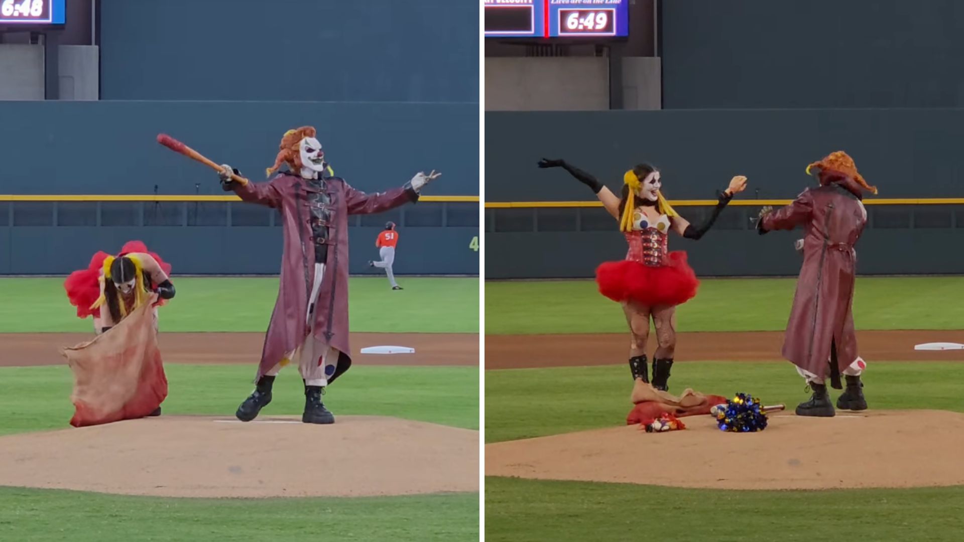 Jack and Chance throw first pitch at aviators game