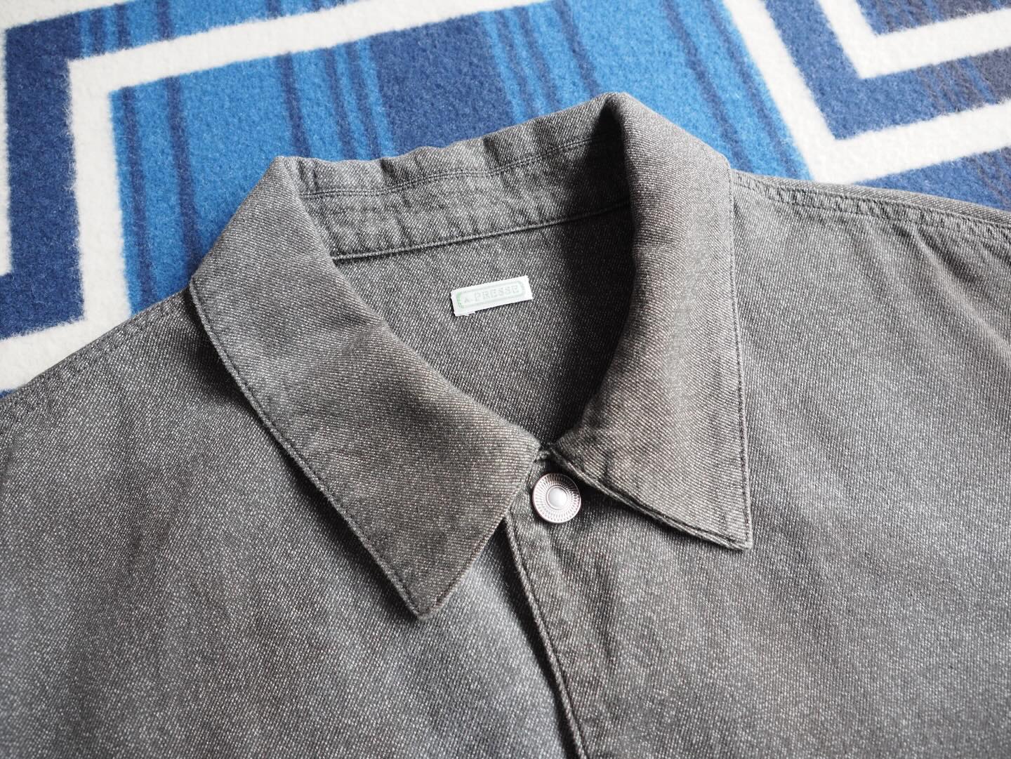 A.PRESSE Vintage Black Chambray Work Jacket(26SAP-01-47) #apresse