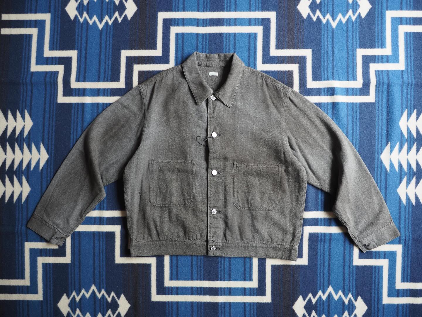 A.PRESSE Vintage Black Chambray Work Jacket(26SAP-01-47) #apresse