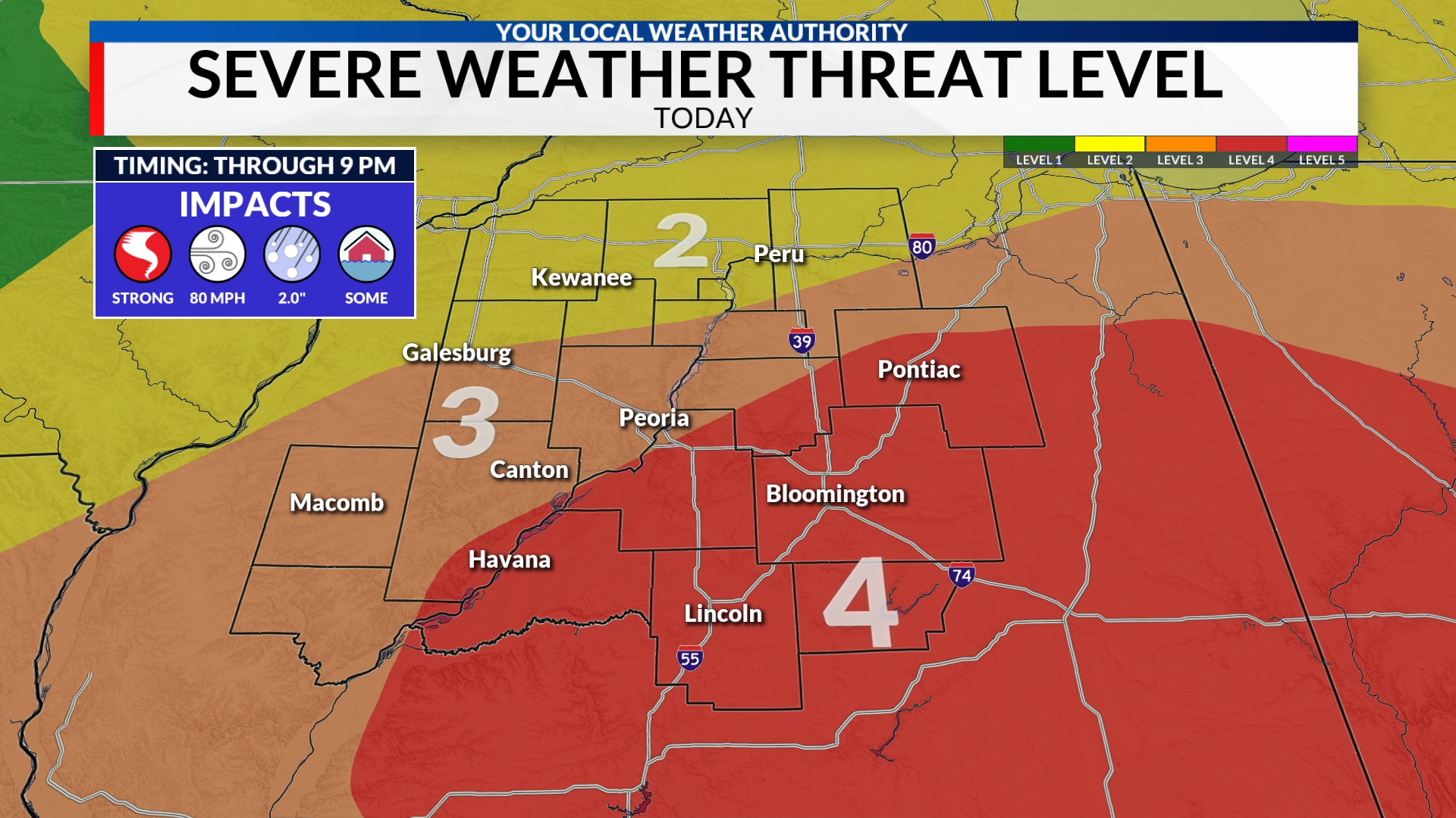 The latest update from the Storm Prediction Center has shifted the