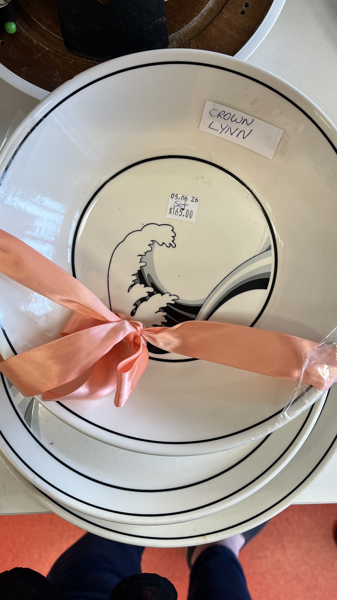 Crown Lynn Last Wave dinner set found at Mt Roskill op shop