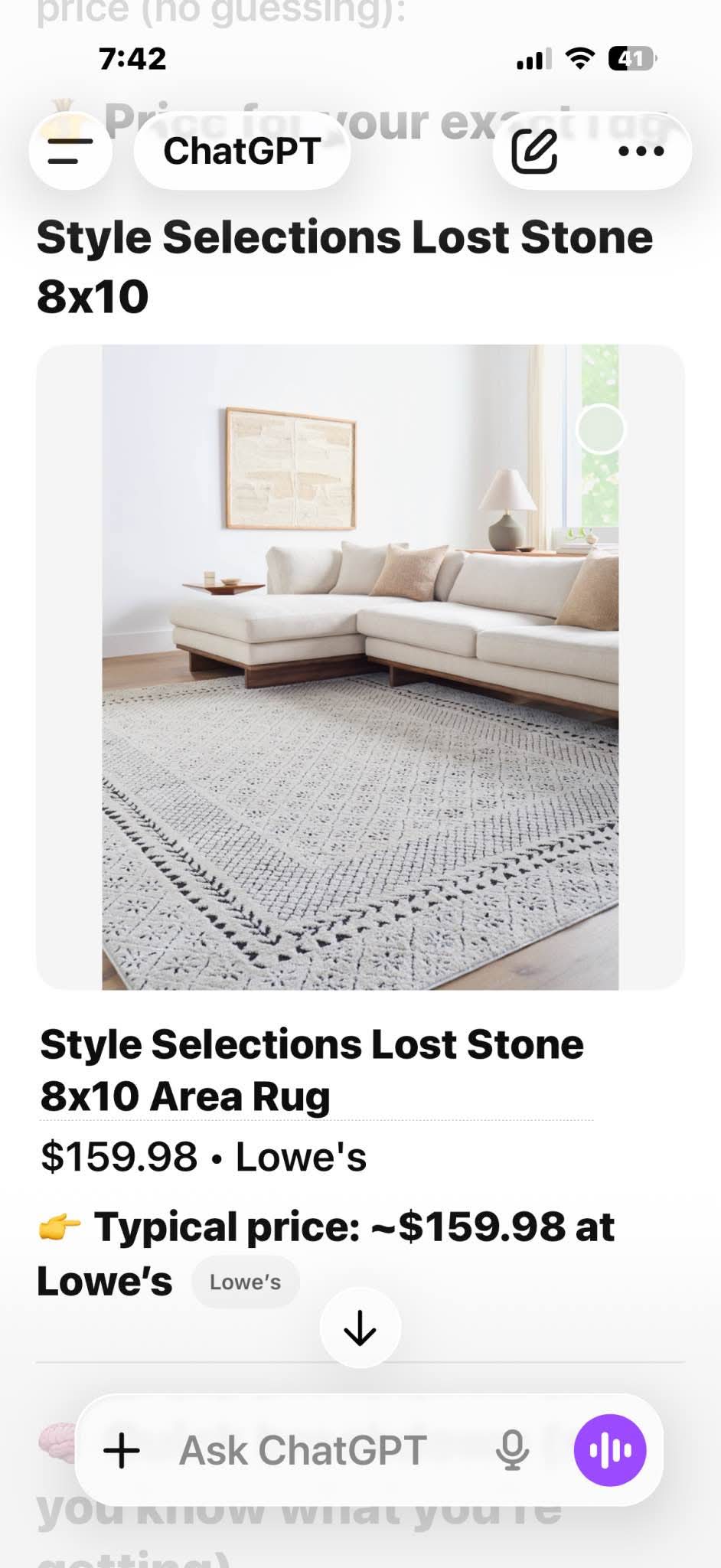 NEW!! Style Selections Lost Stone 8 x 10 Area Rug Rectangular $159.98 ...