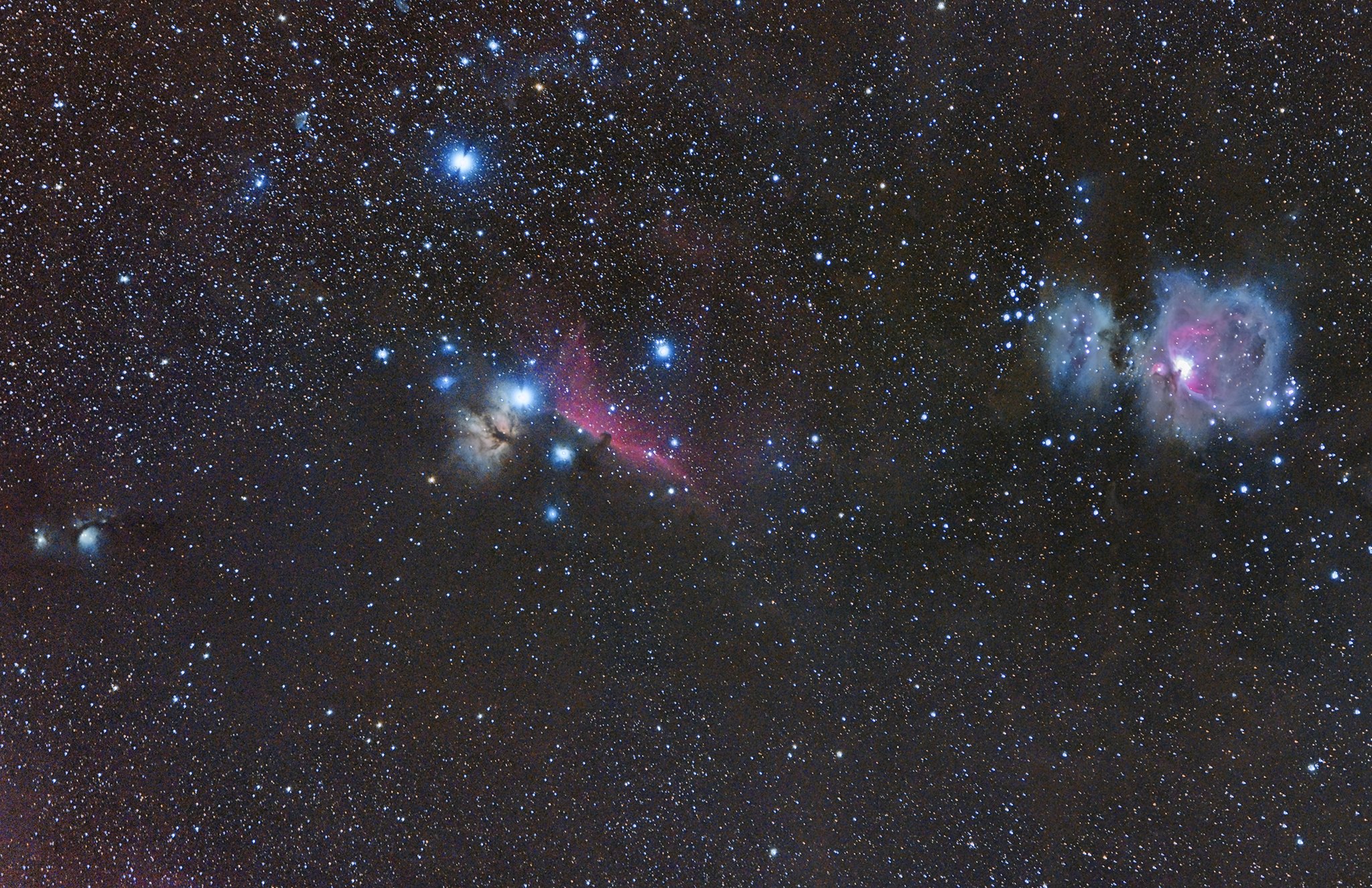 不動明王 - 這張深空照片是由左方的 M78 星雲到中間的馬頭、火焰星雲再到右方的 M42... | Facebook