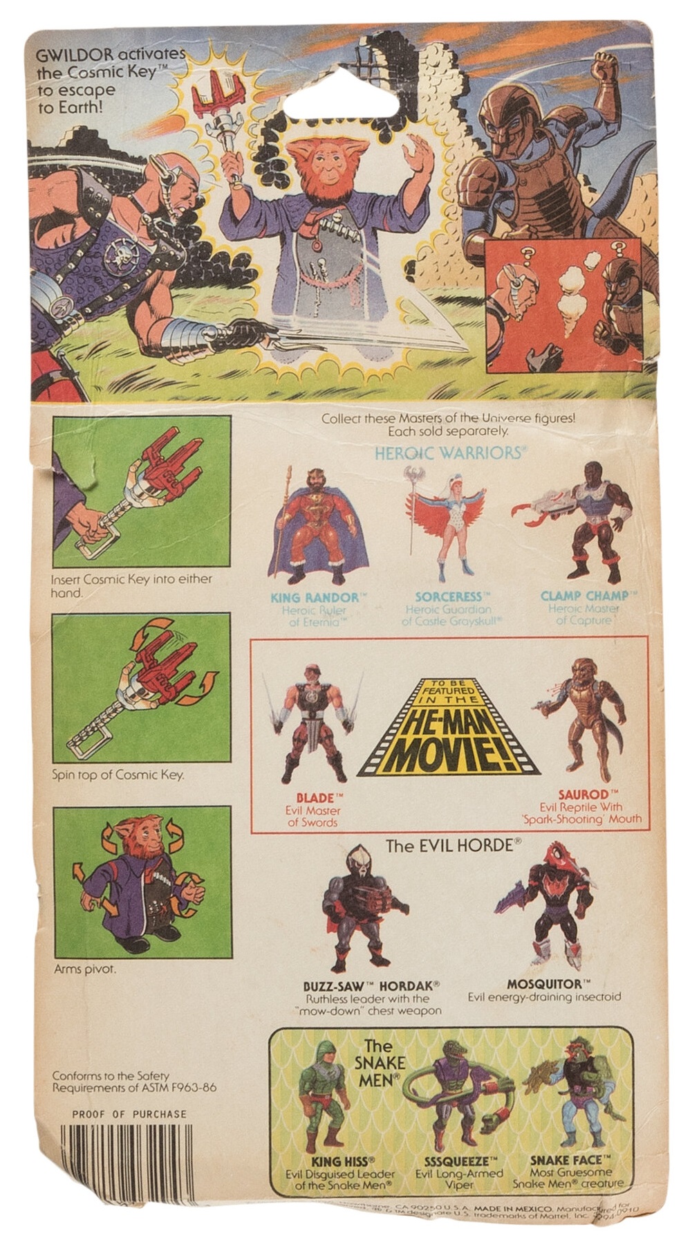 Snout Spout cardback. Action scene and instructions illustrated by