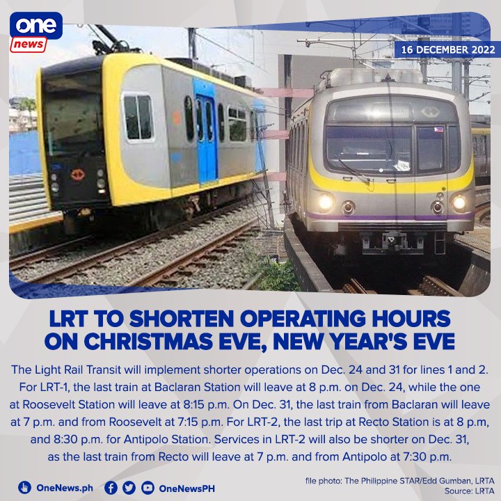 ONE News - Shorter LRT operations Operations of the Light...