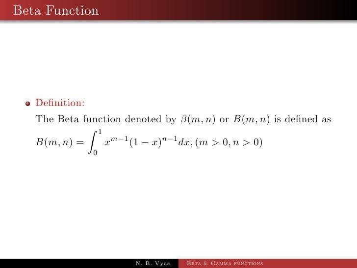 The beta function was... - Applications Of Mathematics