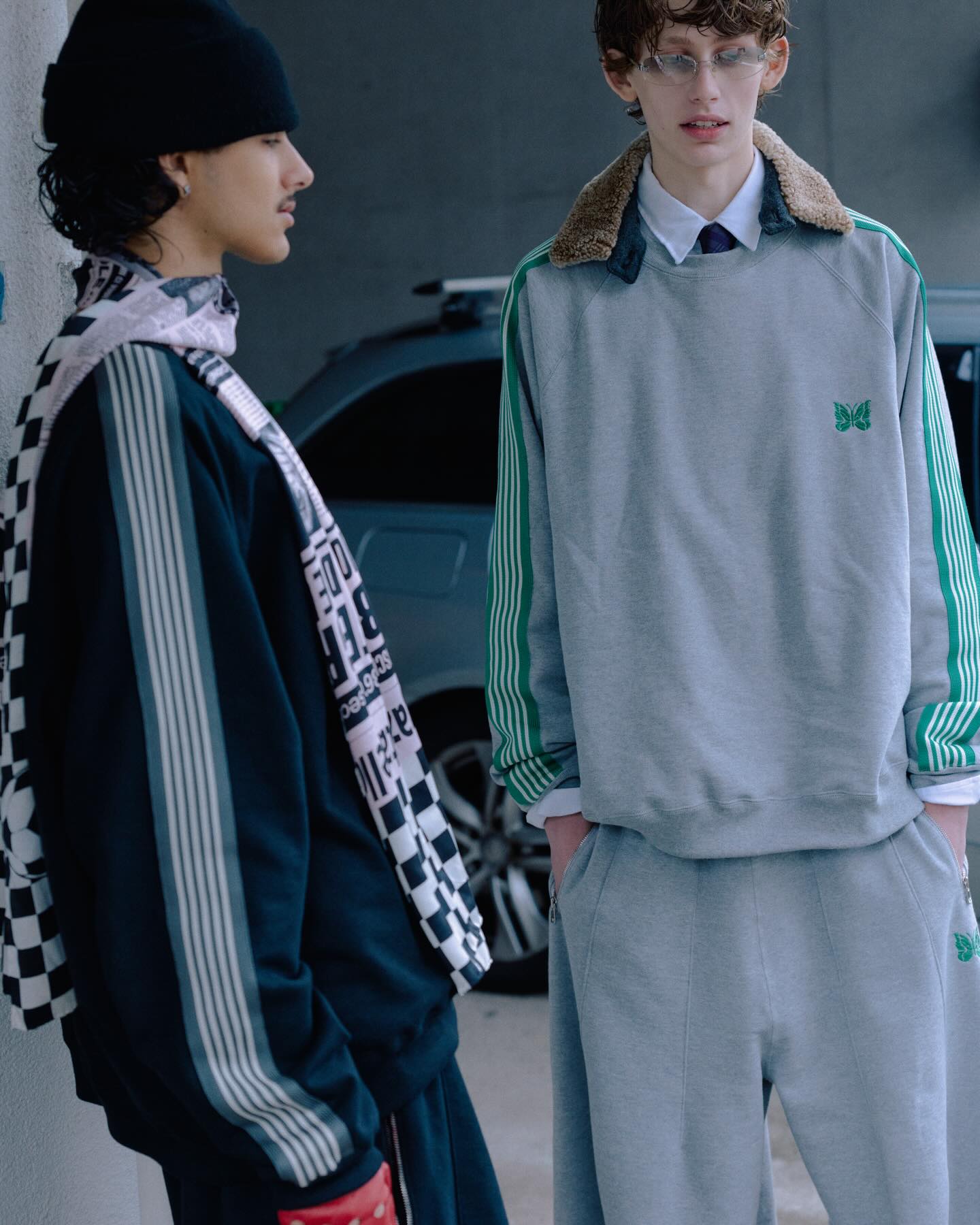 Needles × LHP 2025 winter Track Crew Neck - Cotton Jersey H.D. 