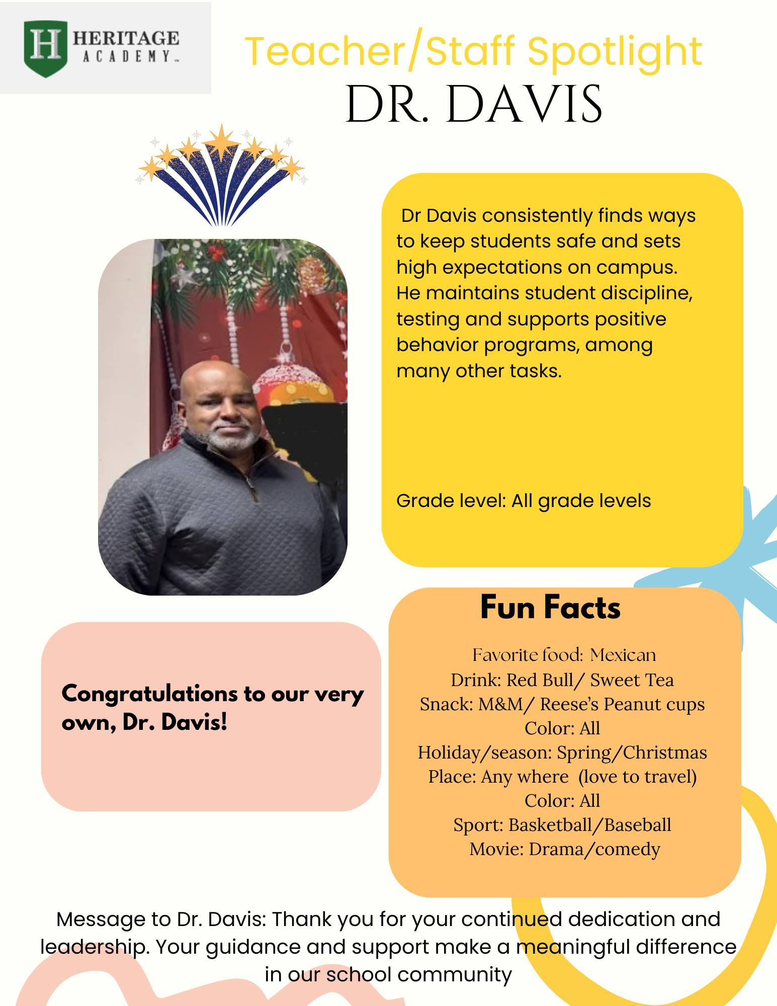 Heritage - We'd like to congratulate Dr Davis for being Staff of the ...