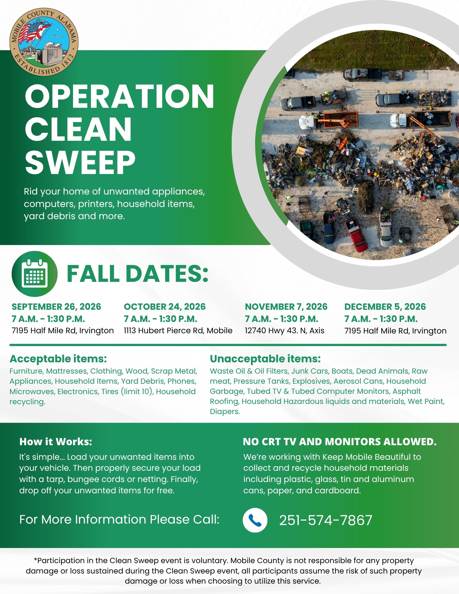 Got Clutter? Fall Operation Clean Sweep dates set for Mobile County
