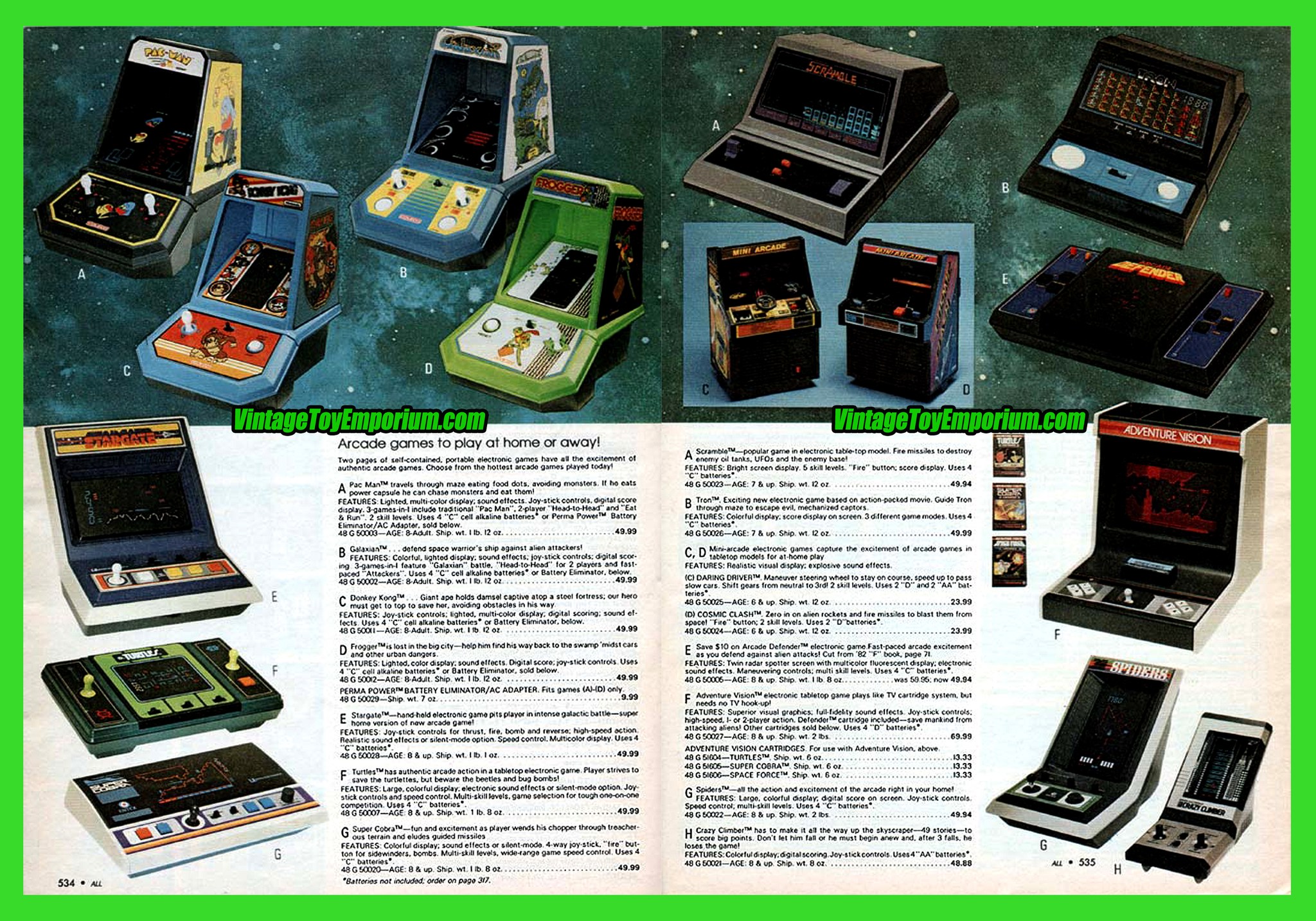 1982 Montgomery Ward Catalog (pgs. 534-535) - Electronic Games