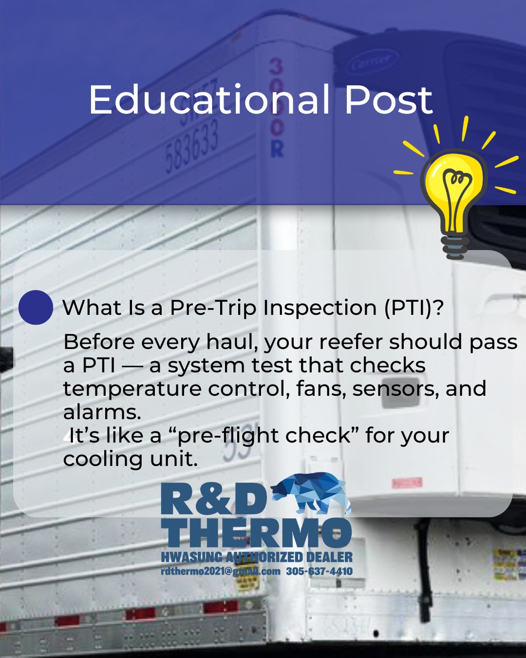 R&D Thermo - What Is a Pre-Trip Inspection (PTI)? Before... | Facebook