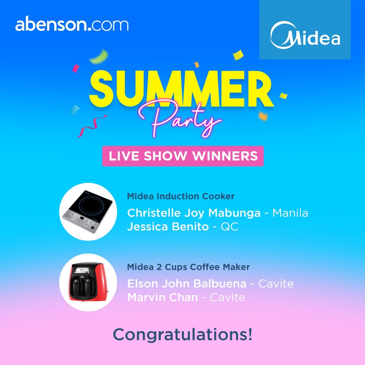 Midea - Congratulations to all the winners of our...