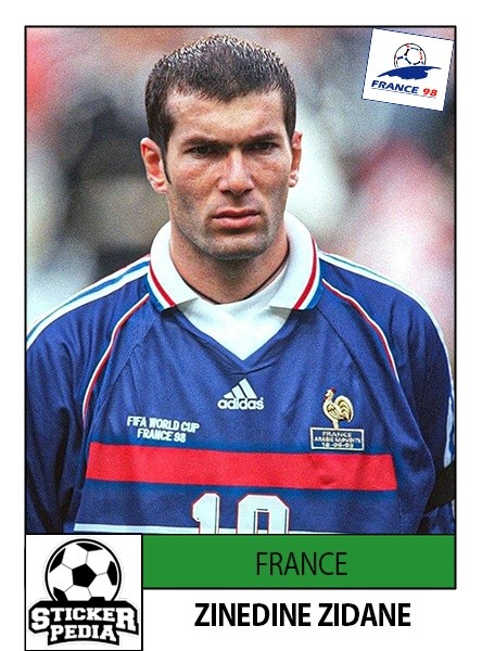 Stickerpedia - Zinedine Zidane France WC 1998 | Facebook