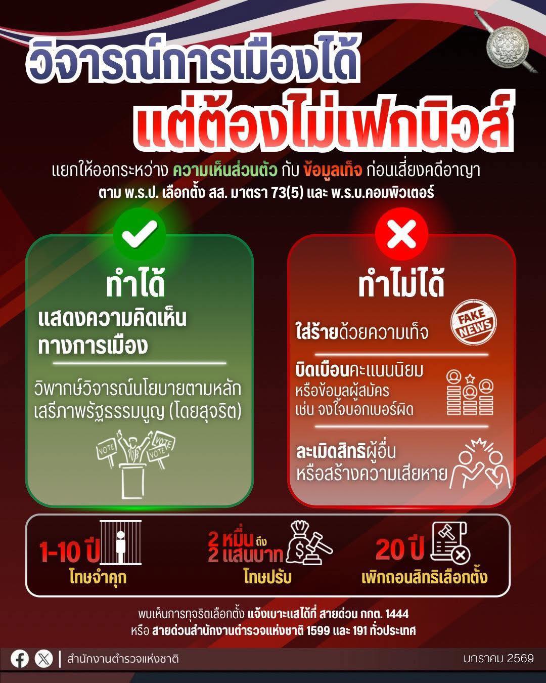 ข่าวจริงประเทศไทย - 📍ต้องรู้ ..เลือกตั้ง 2569 วิจารณ์การเมืองได้ แต่ ...