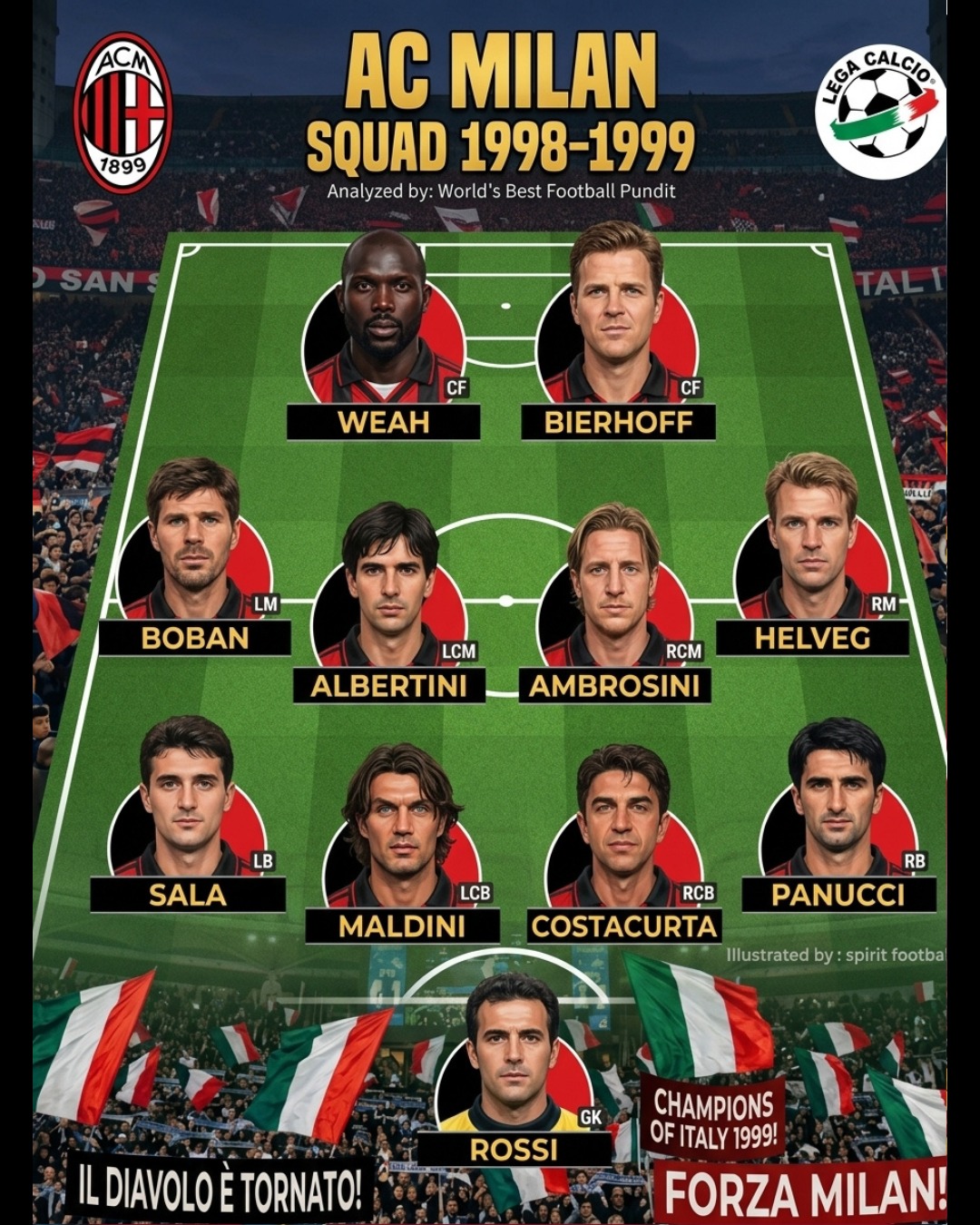 Eleven years ago this AC Milan team won the Serie A!🇮🇹 Will
