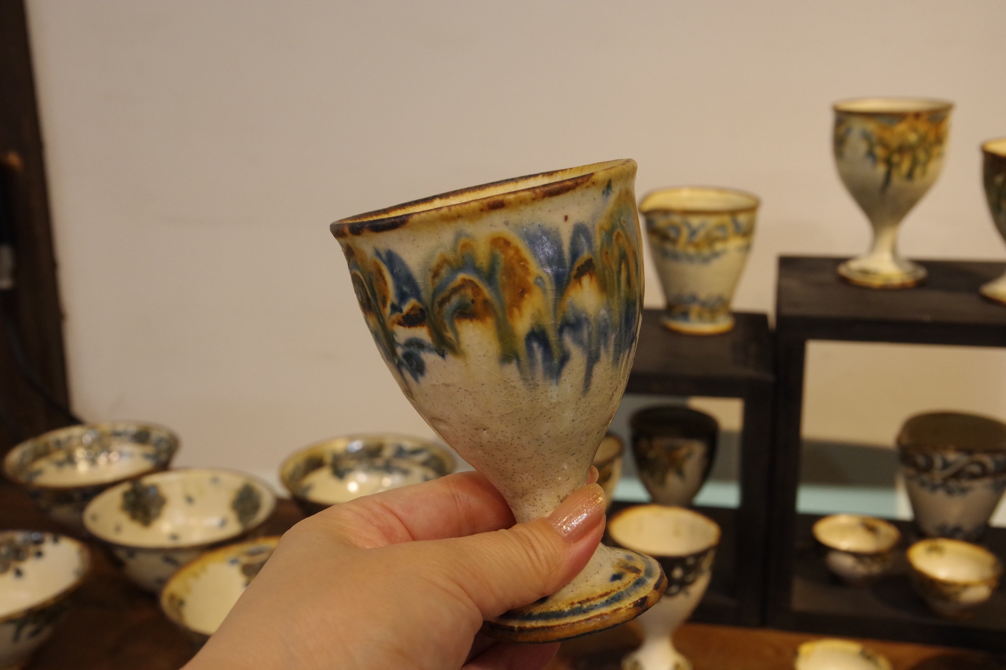 岡部耕太郎作陶展 鉢カバーのご紹介(^^♪ サボテンが植えられた