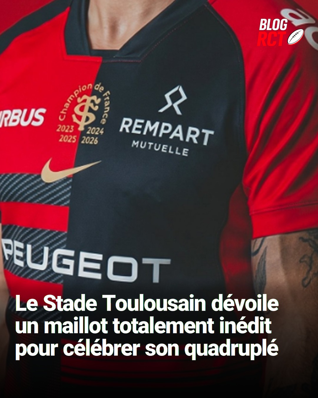 Fanion Officiel Stade Toulousain – 10 X 8 Cm, Rouge Et Noir, Collection Rugby
