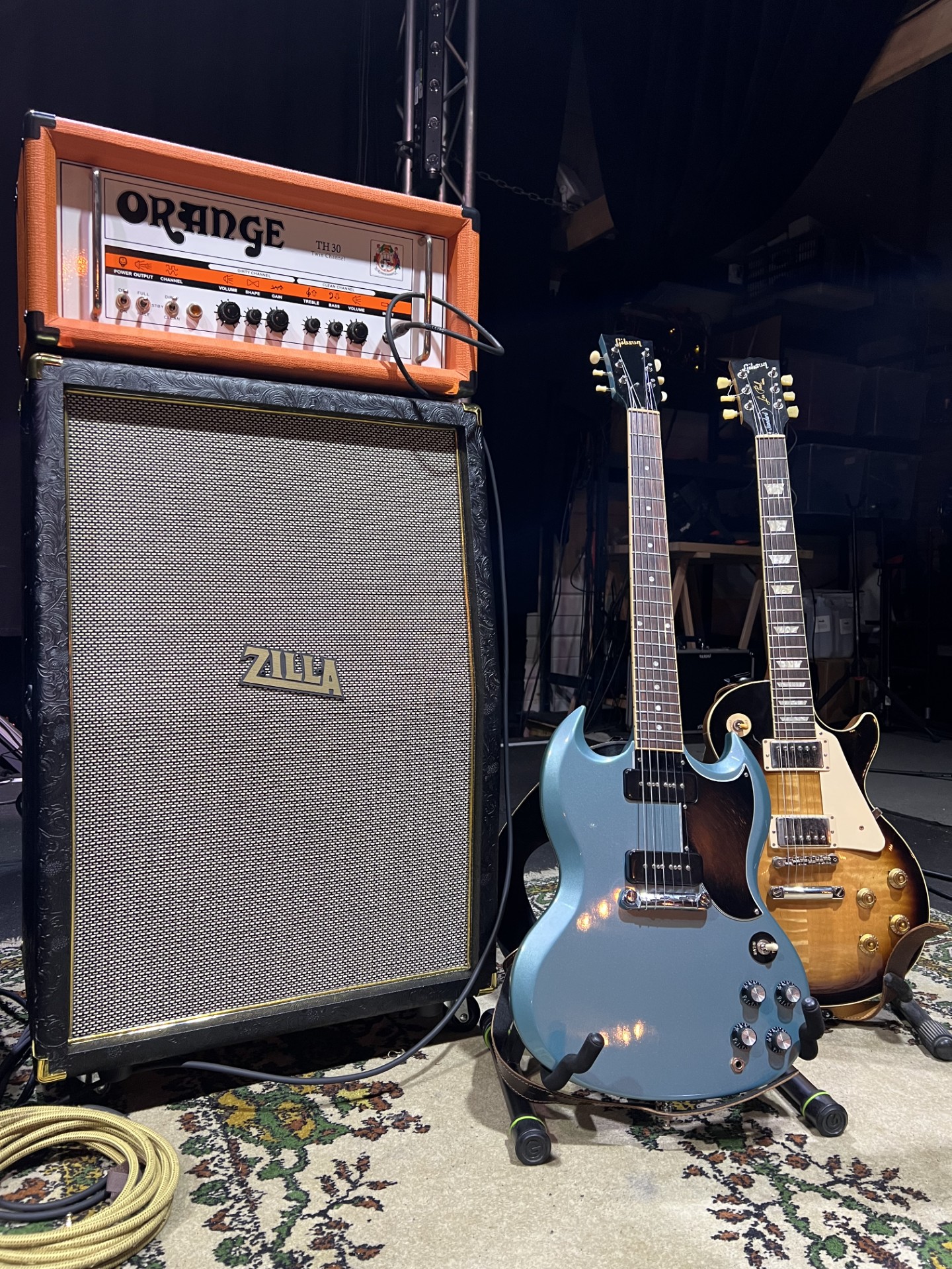 Zilla - Fatbaby 1x12. Black on green tolex, basketweave grill