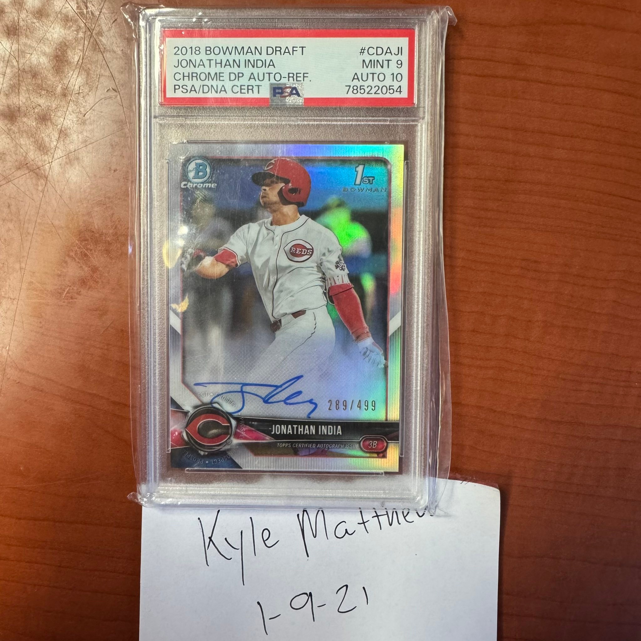 Jonathan India Bowman auto card value