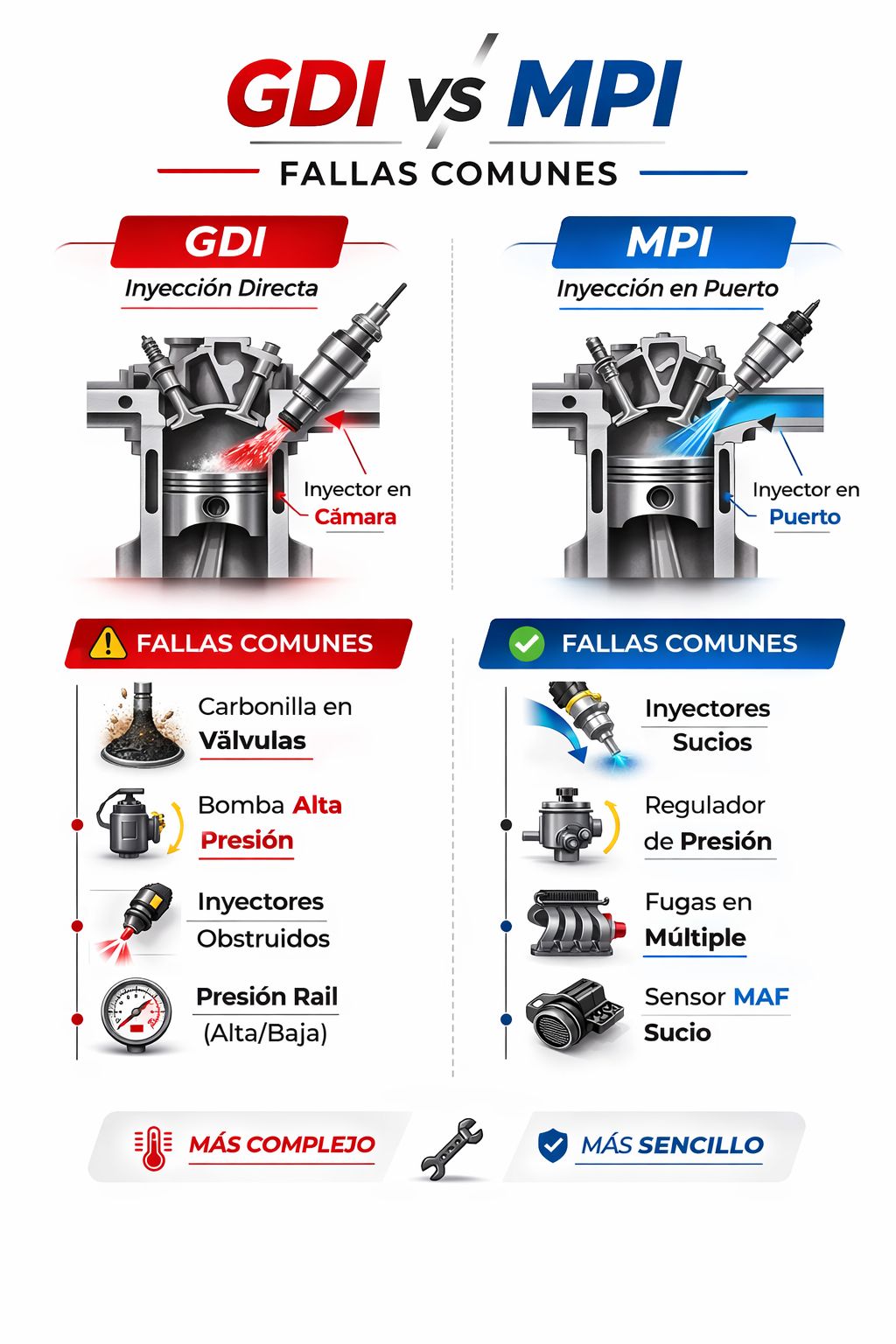 Mecánica - ⚙️ GDI vs MPI – FALLAS COMUNES 💉 1️⃣ INYECCIÓN MPI ...