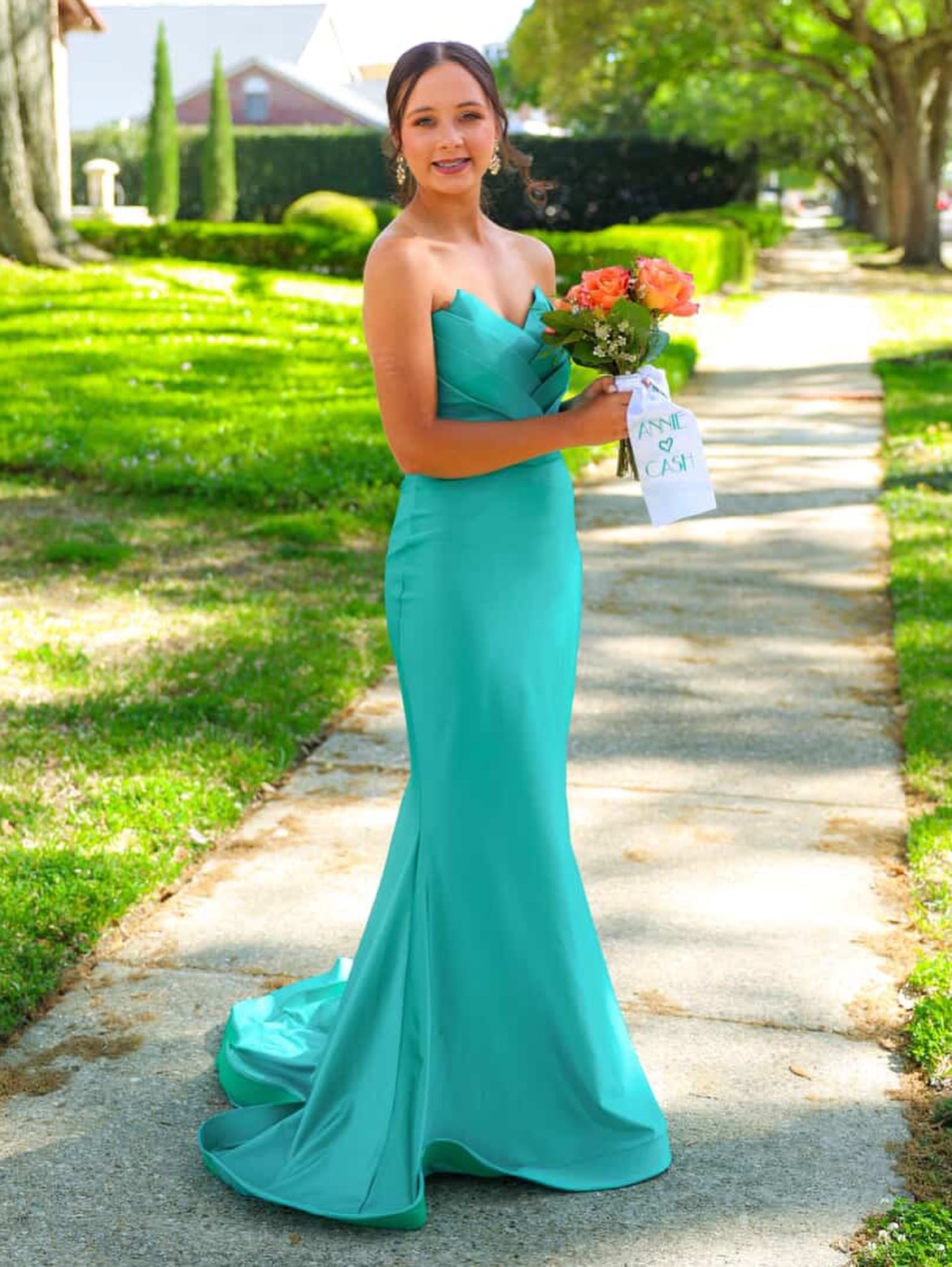 green emerald velvet dress Laurel Lace-Up A-Line Slit Satin Formal Dress