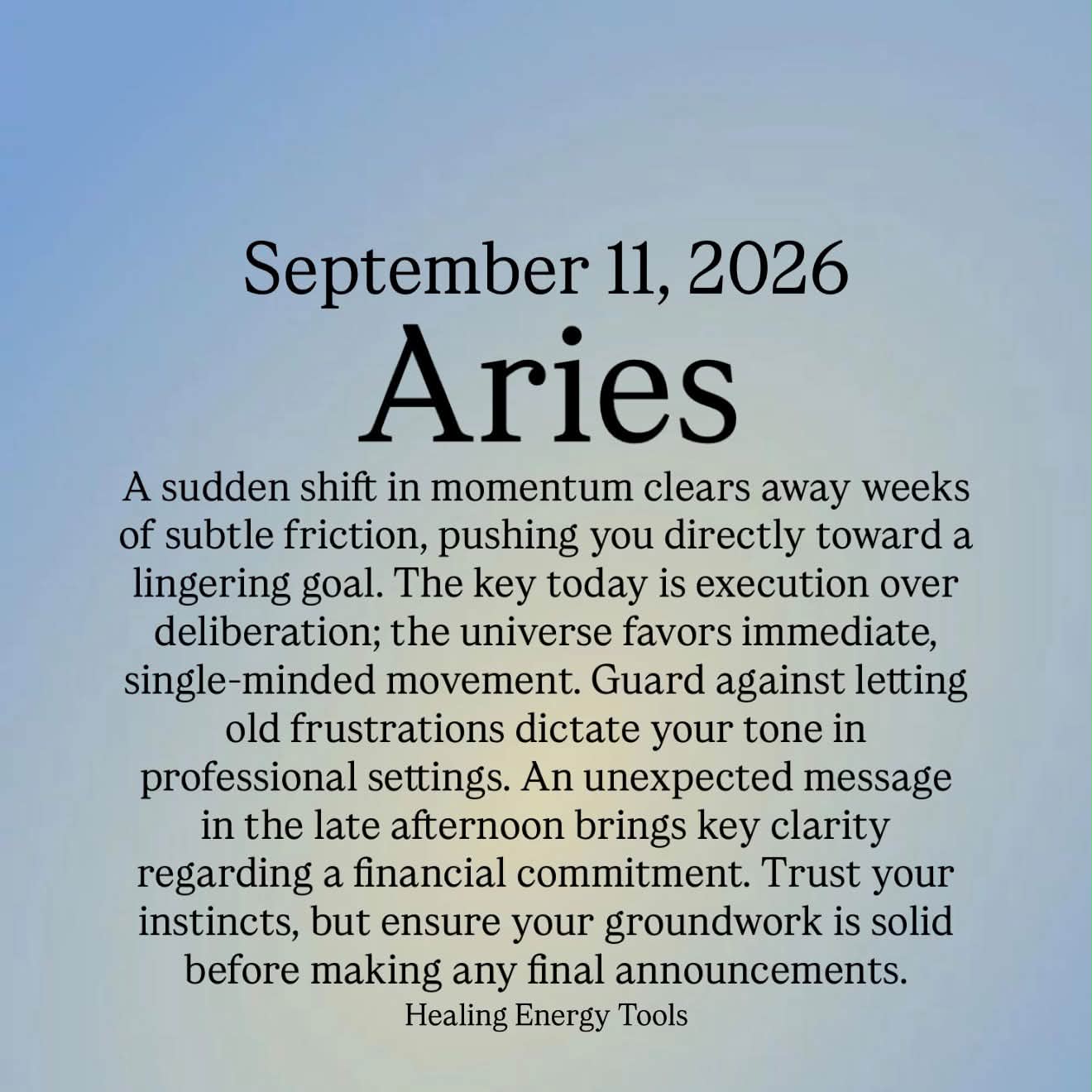 September 11, Horoscope PART 1