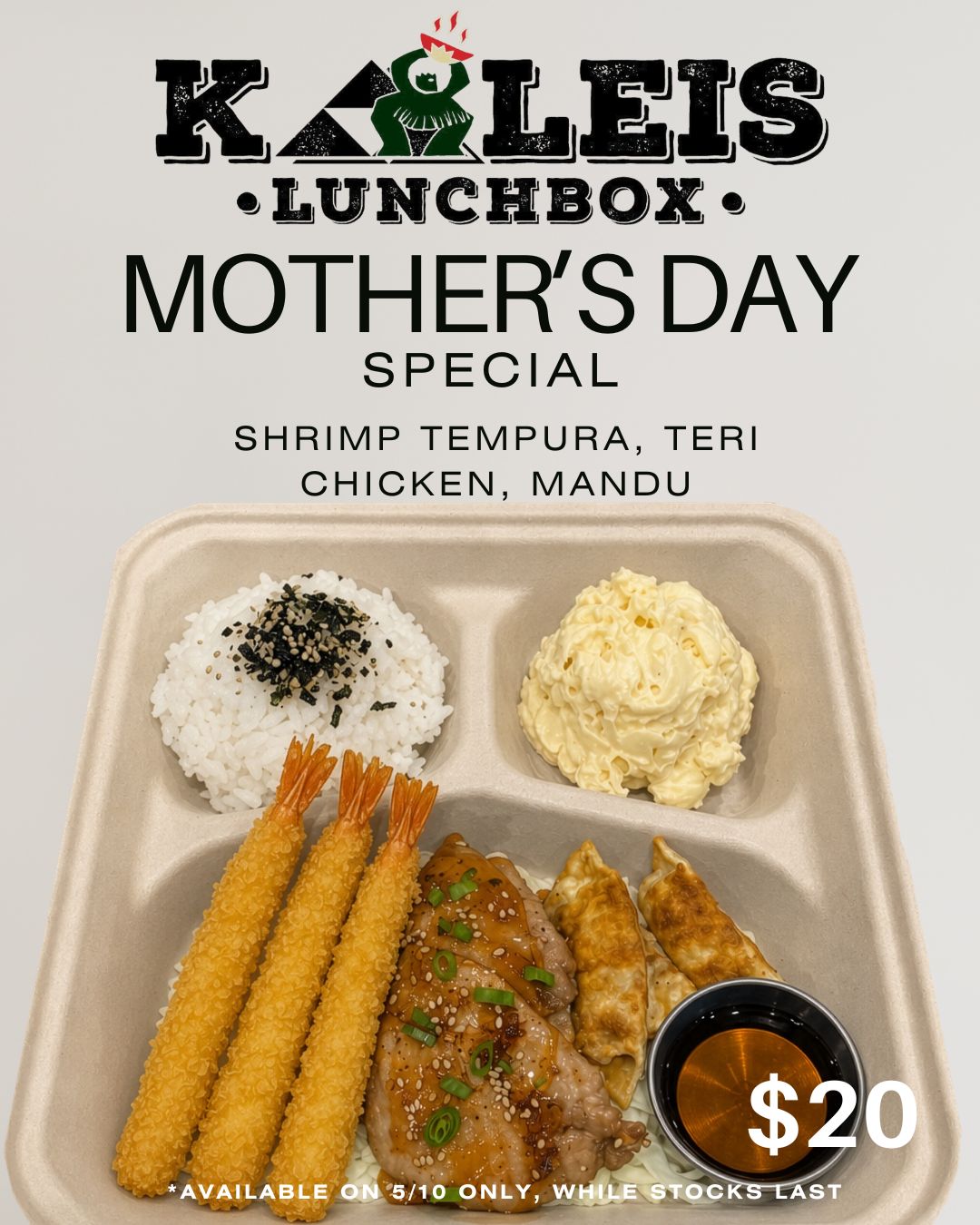 Kalei's Lunchbox Mother's Day special menu