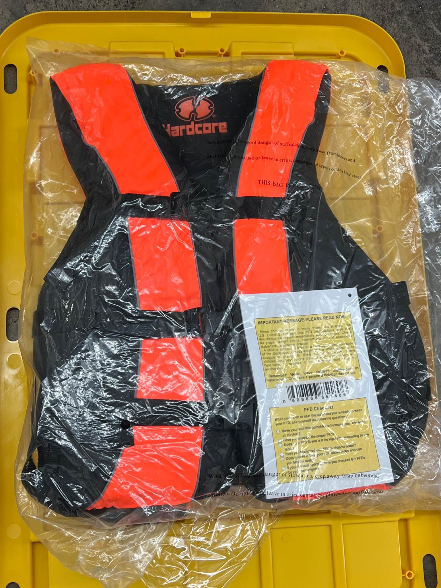 Hardcore life jacket paddle vest; Coast Guard approved Type III PFD ...