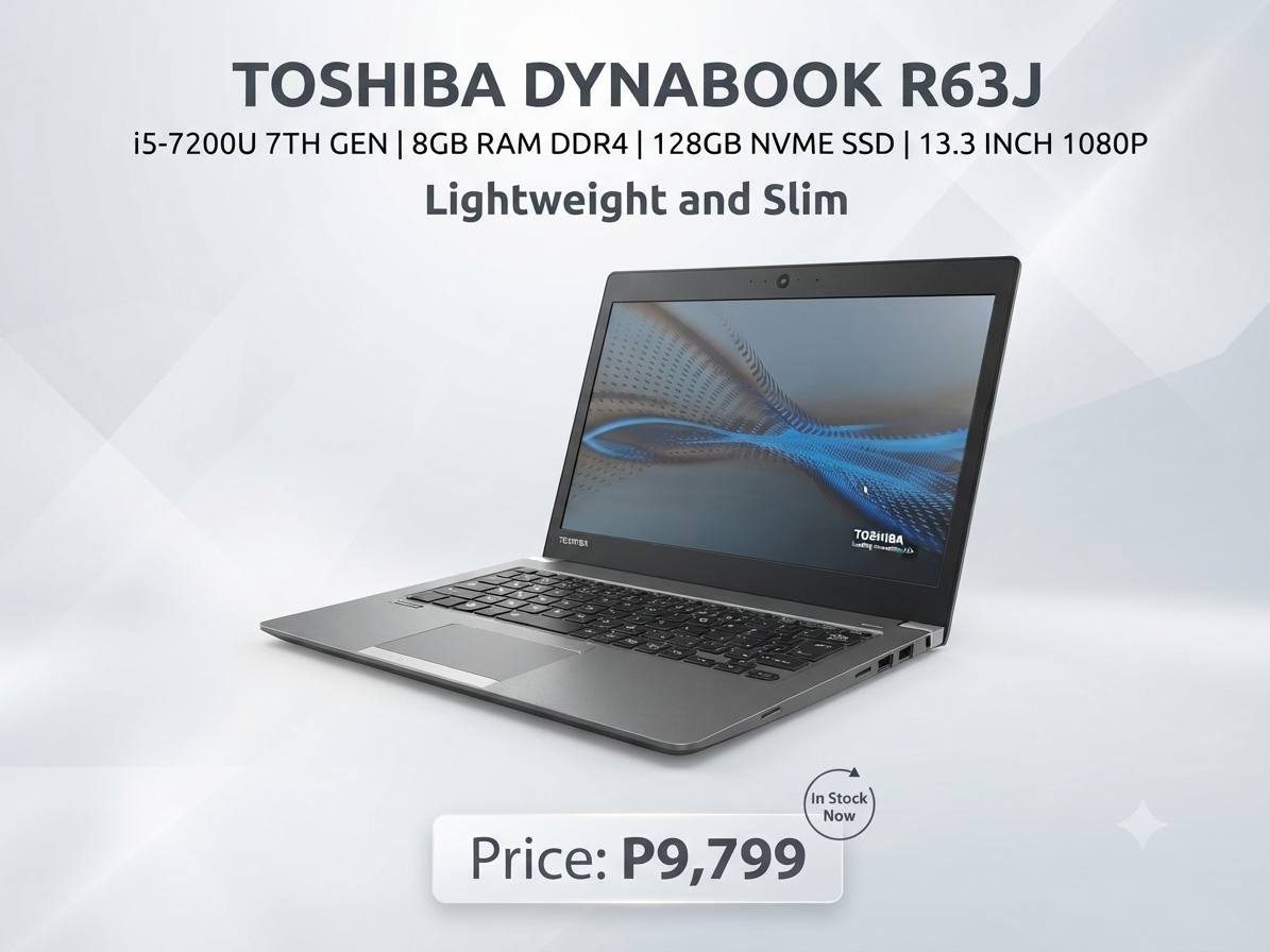 RCJ - TOSHIBA DYNABOOK G83 i7-8650U 1.9/2.11GHZ 8TH GEN 8 CPU 8GB