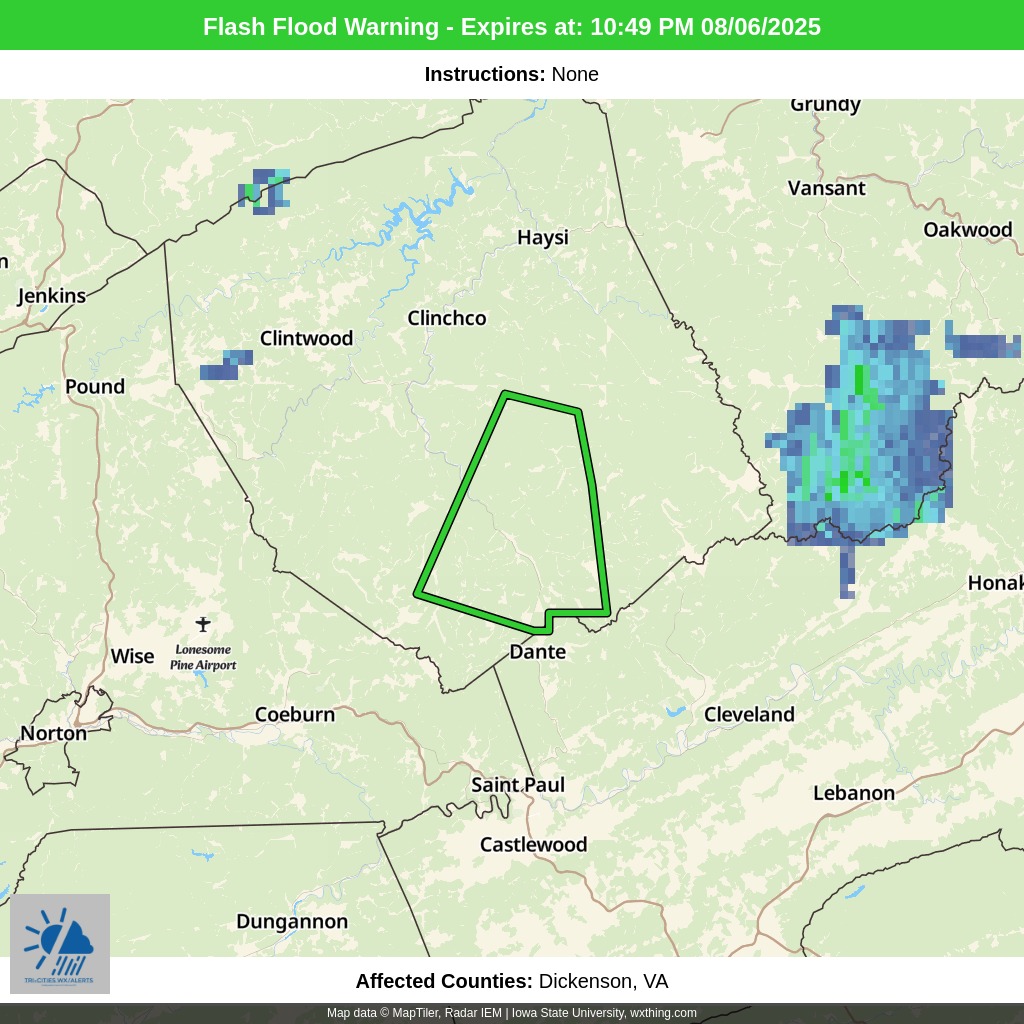 Tri-Cities - 10:39 PM 08/06/2025 | Weather Update: Flash Flood Warning ...