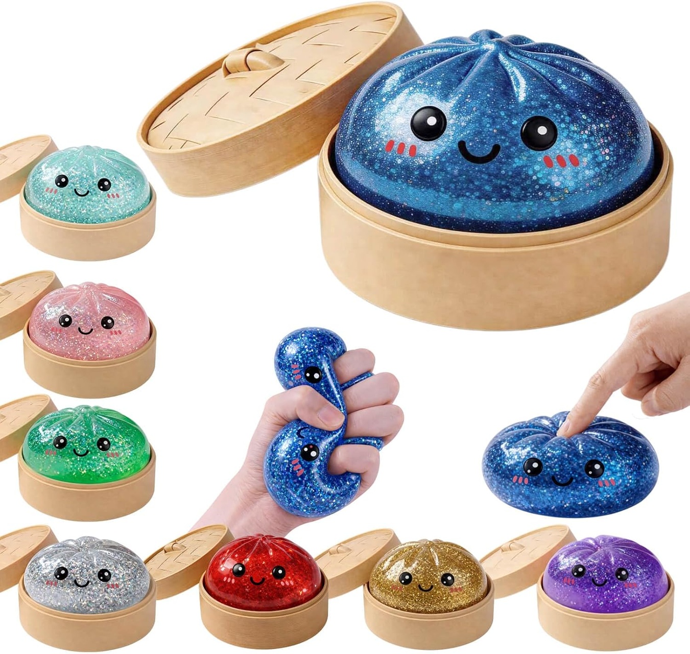 Boîte Mystère Dumpling Squishy – Surprise & Anti-stress – Couleurs Aléatoires – Jooseen – TPR Souple Et Durable