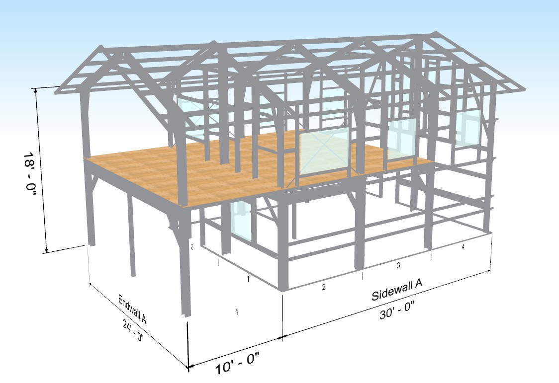 Pittsburgh – 24x30 Cold Formed Steel Gable Roof Two Story Barndominium ...