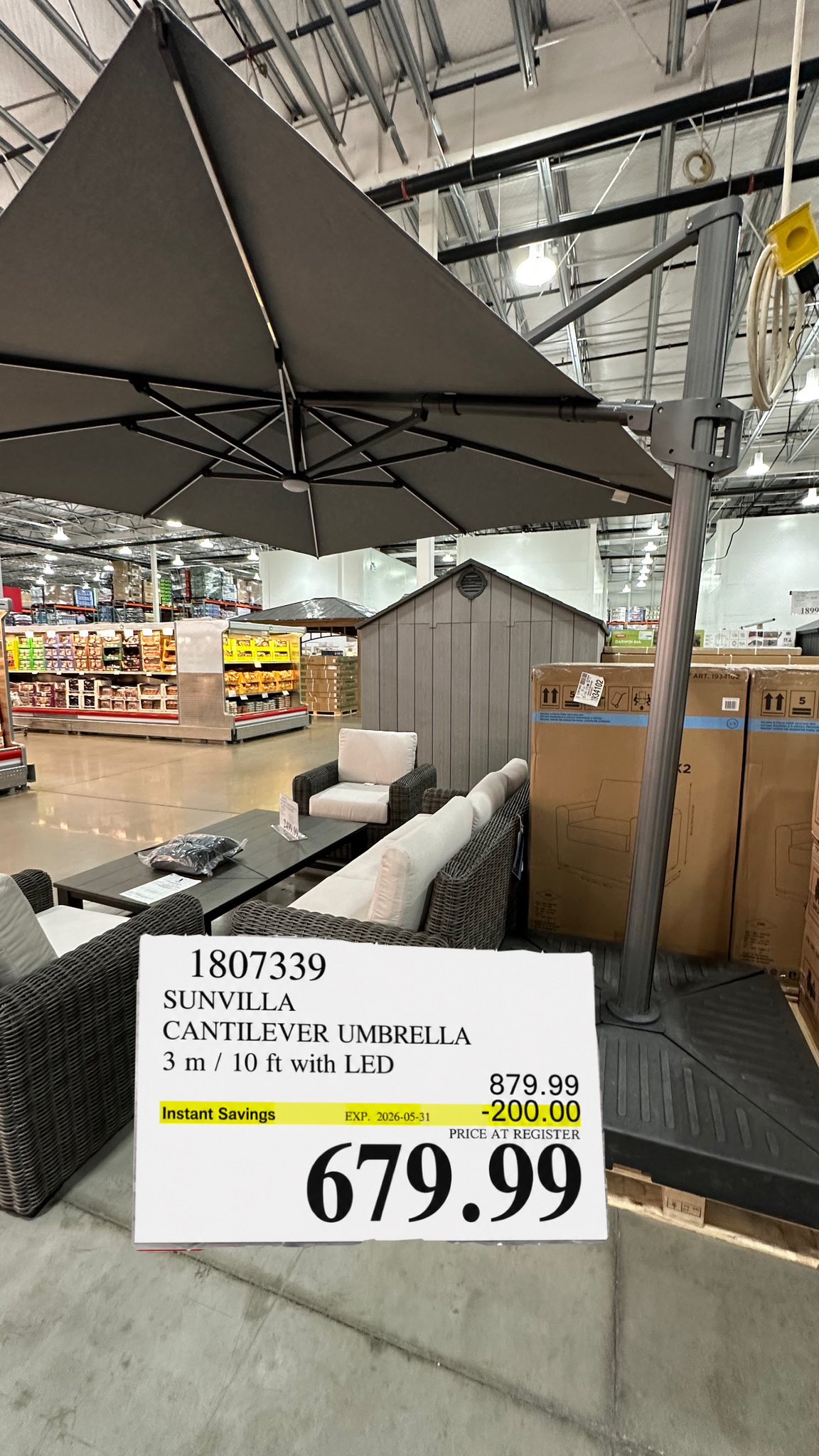 costco patio umbrella canada Replacement Canopy for 853331 Offset Sunvilla 11ft Striped Outdoor Umbrella