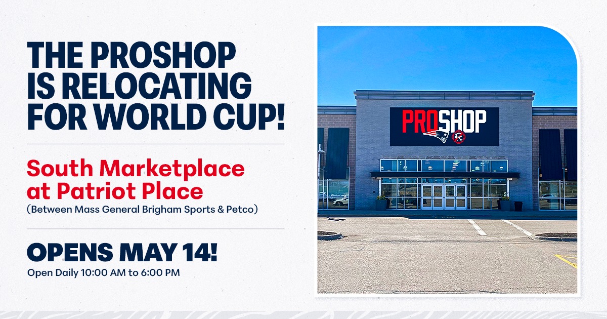 The Gillette Stadium ProShop is TEMPORARILY moving to the South 