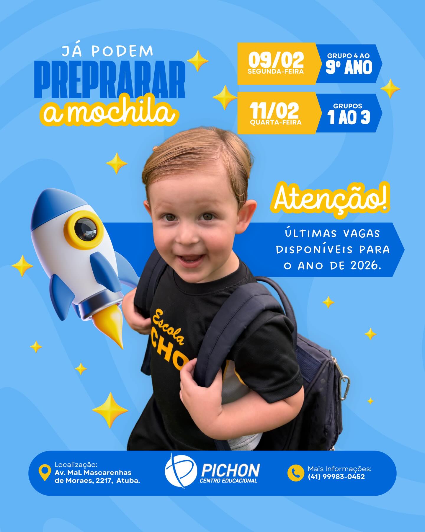 Escola Pichon - Podem preparar a mochila! 🎒📚 Voltamos nos... | Facebook