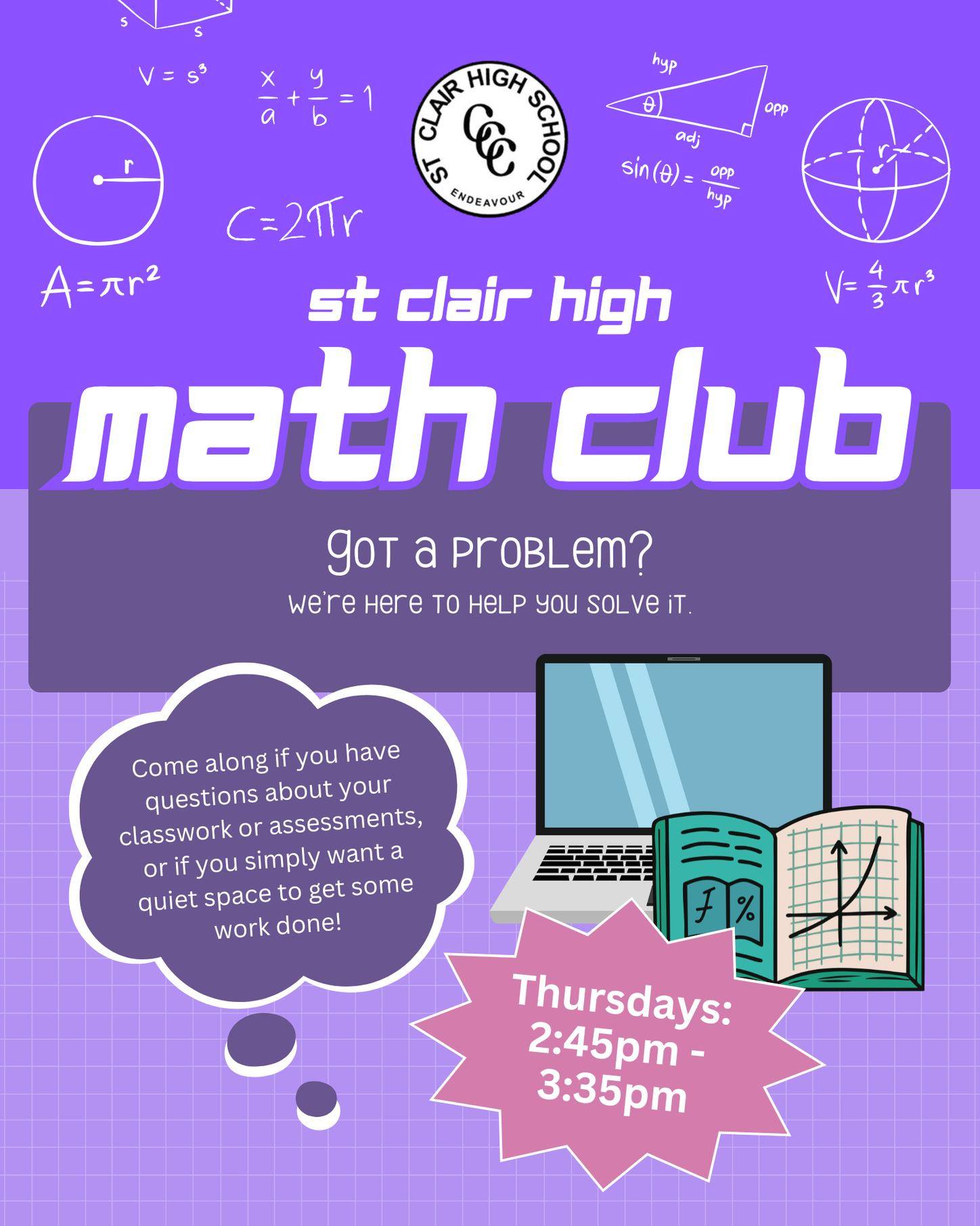 📐 Maths Club is back! Our first... - St Clair High School | Facebook