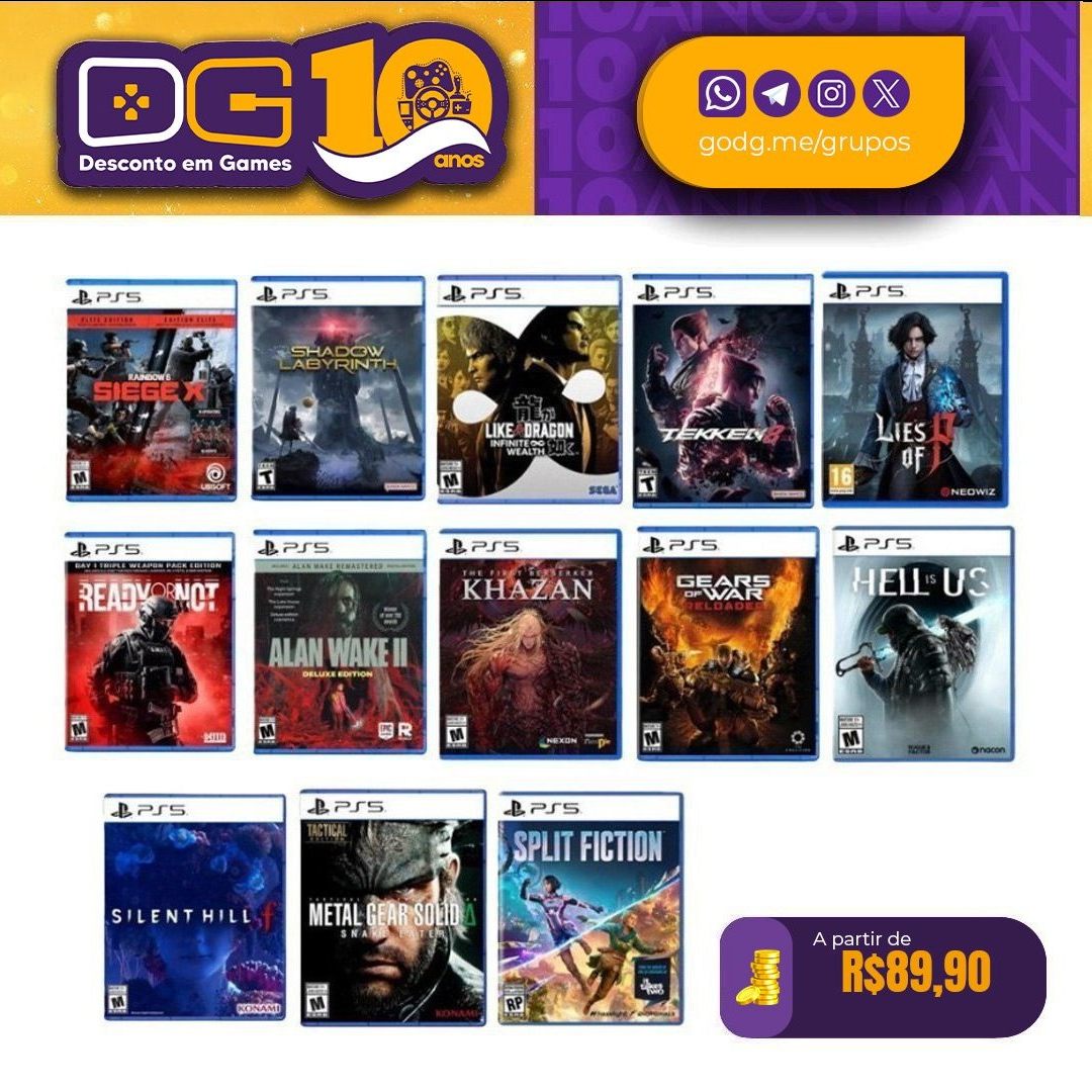 Games PS5 para aproveitar 10% OFF (Mercado Livre) 🏷 Cupom