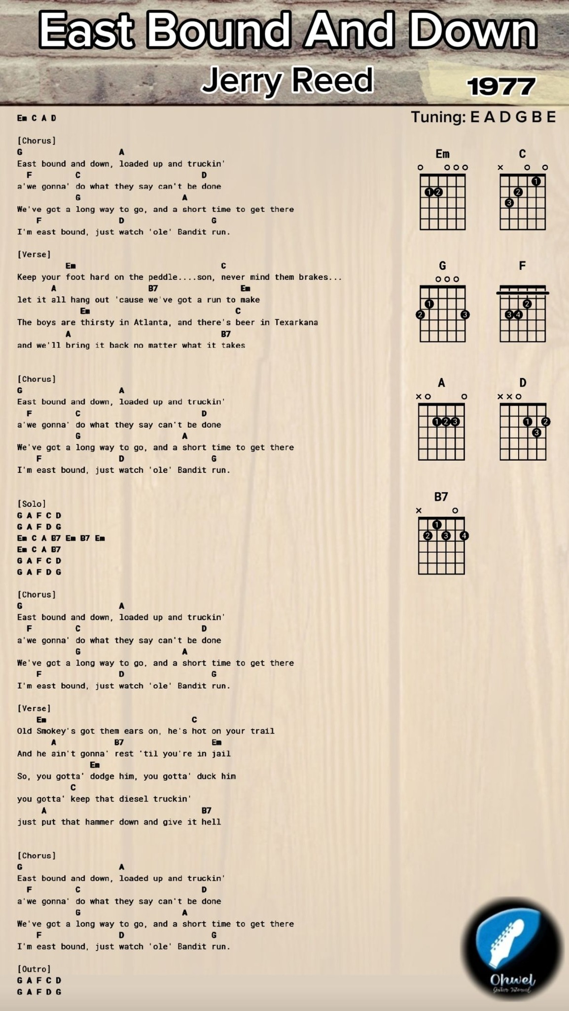Ohwel - East Bound And Down - Jerry Reed (1977) | Song Lyrics With ...