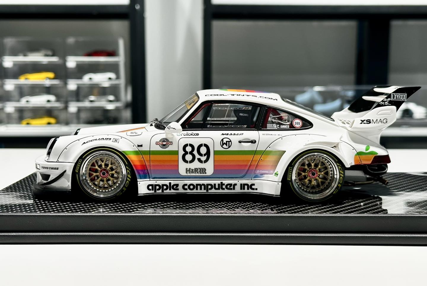New Arrival TGM 1/18th Porsche RWB 964 White in Apple Livery 
