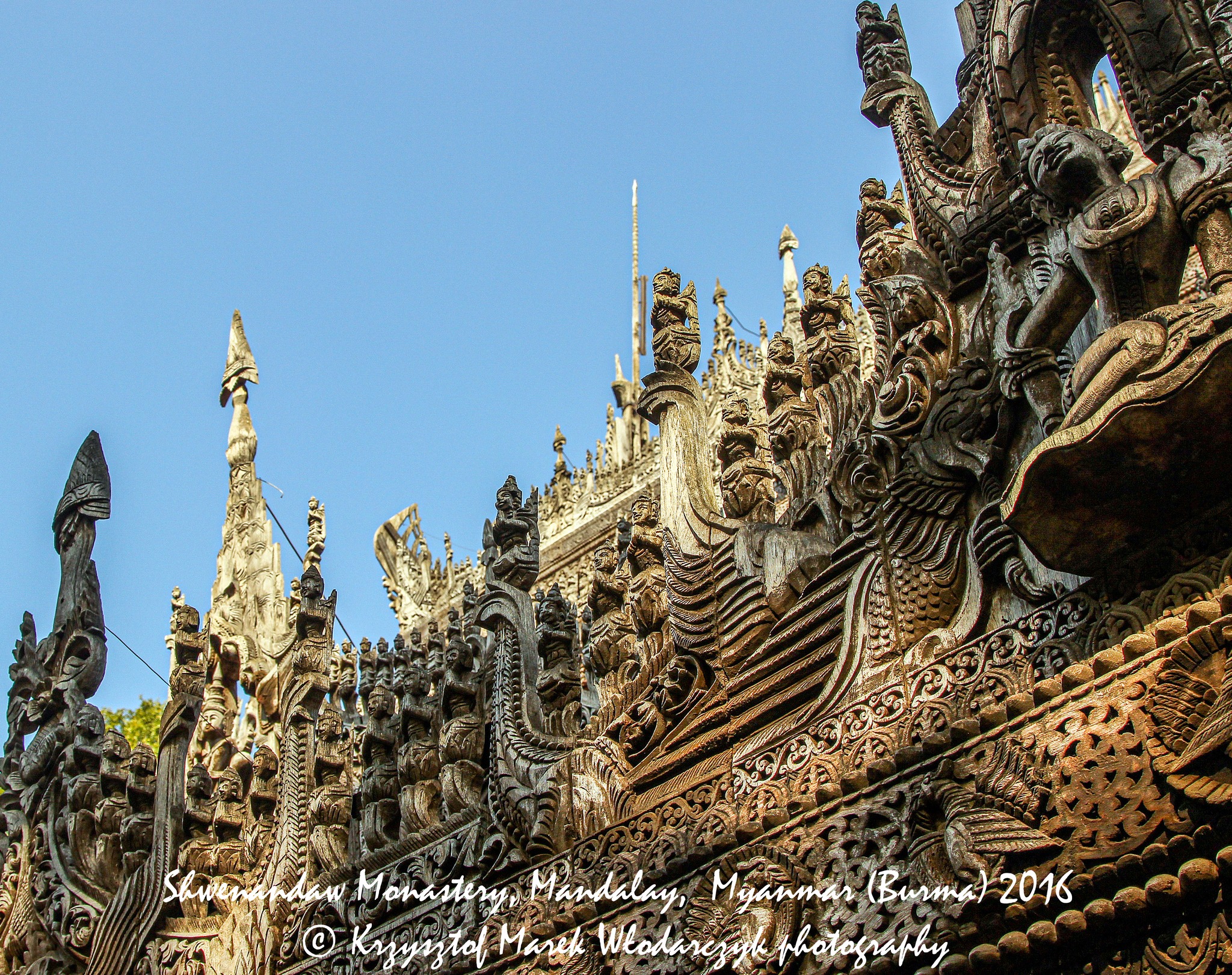 Mandalay's Shwe-kyaung-pyi monastery, a historic teak building