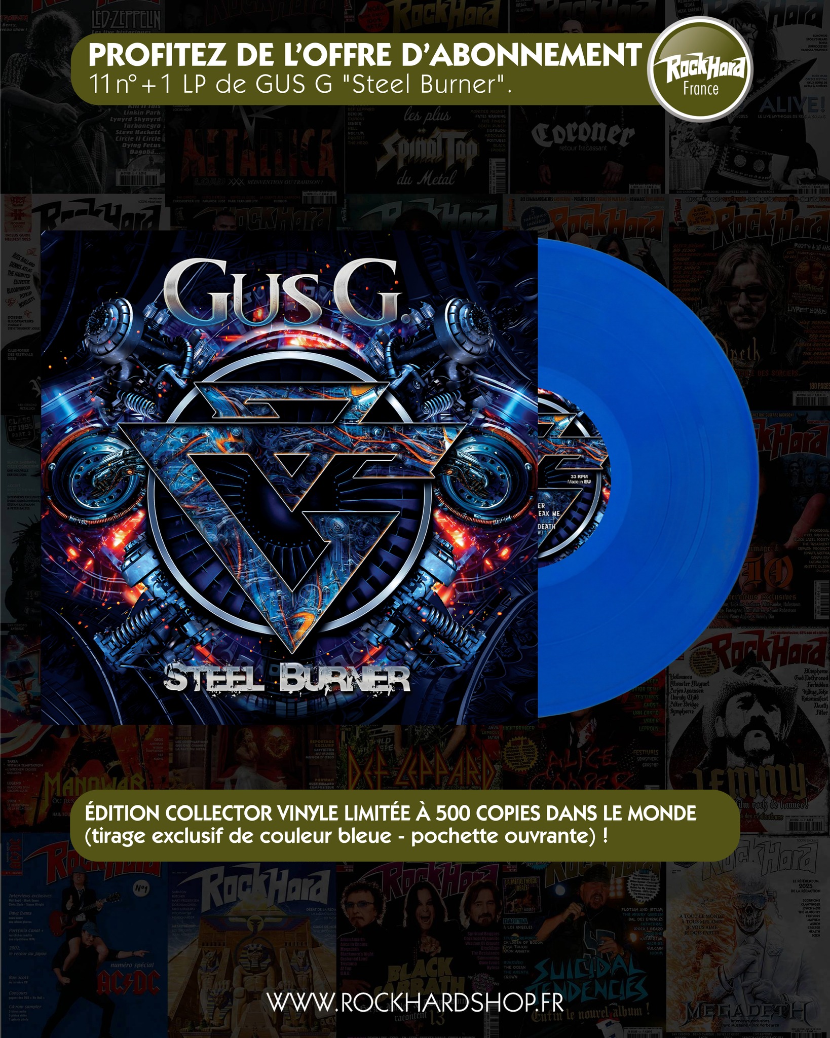 Blue vinyl anyone? Subscribe to Rock Hard France & get a super 