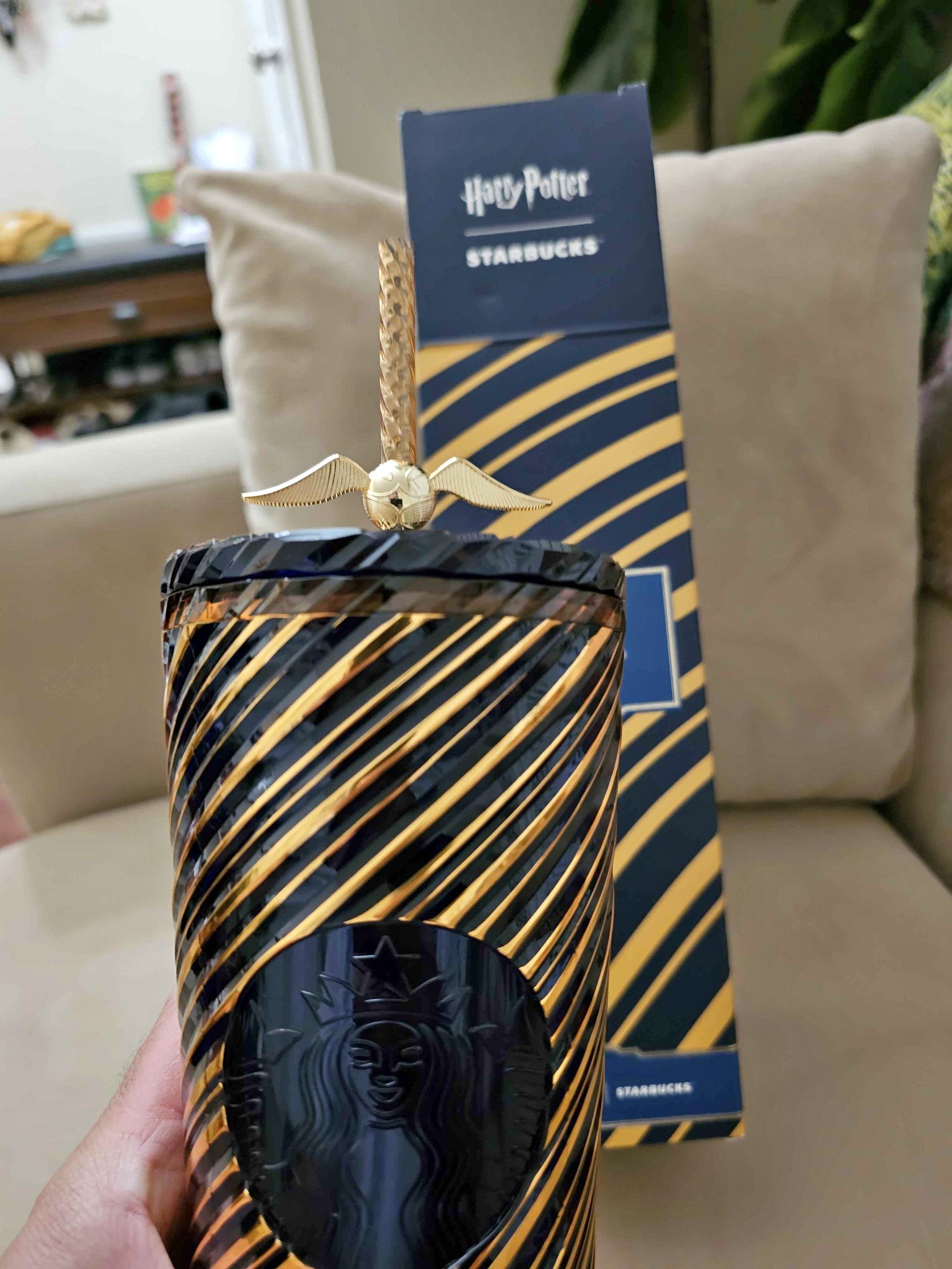 Starbucks x Harry Potter Swirl Plastic Cold Cup 24oz With Straw 