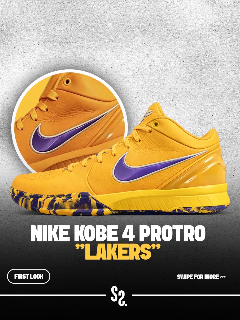 First Look: Nike Kobe 4 Protro “Lakers” 💜💛 Part of the “Draft