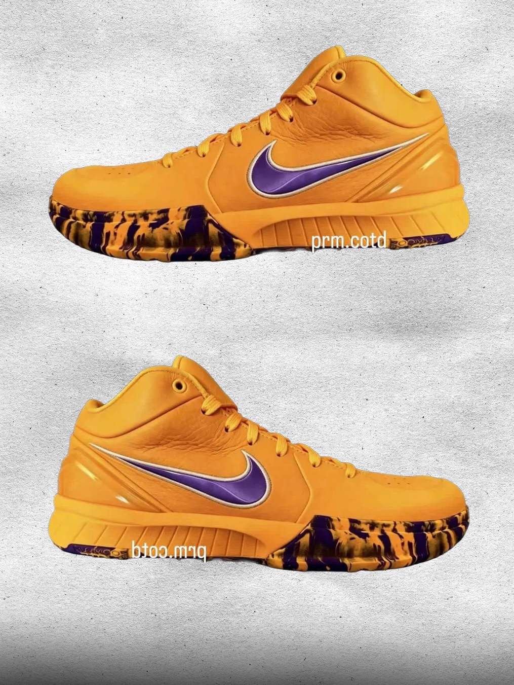 First Look: Nike Kobe 4 Protro “Lakers” 💜💛 Part of the “Draft